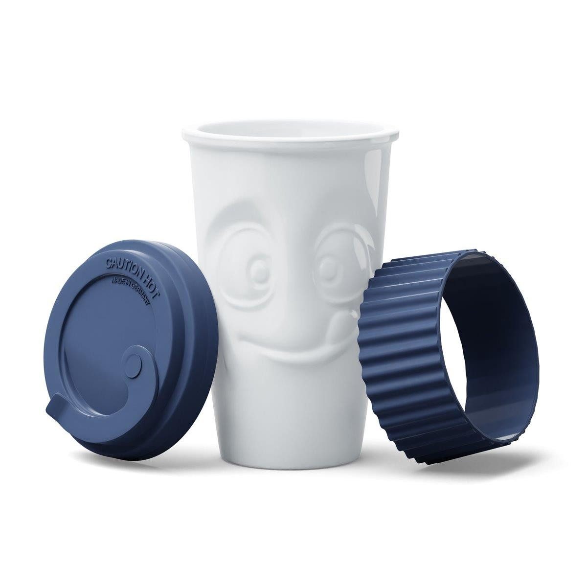 FIFTYEIGHT PRODUCTS Frühstücks-Geschirrset FIFTYEIGHT Kaffeebecher To Go Lecker Marineblau marineblau