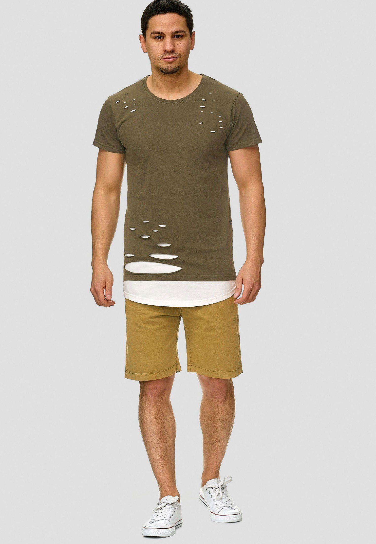 INDICODE Chinoshorts Herren Kelowna Chino Shorts Herrenshorts mit elastischem Bund und Kordelzug – Bild 4 von 5