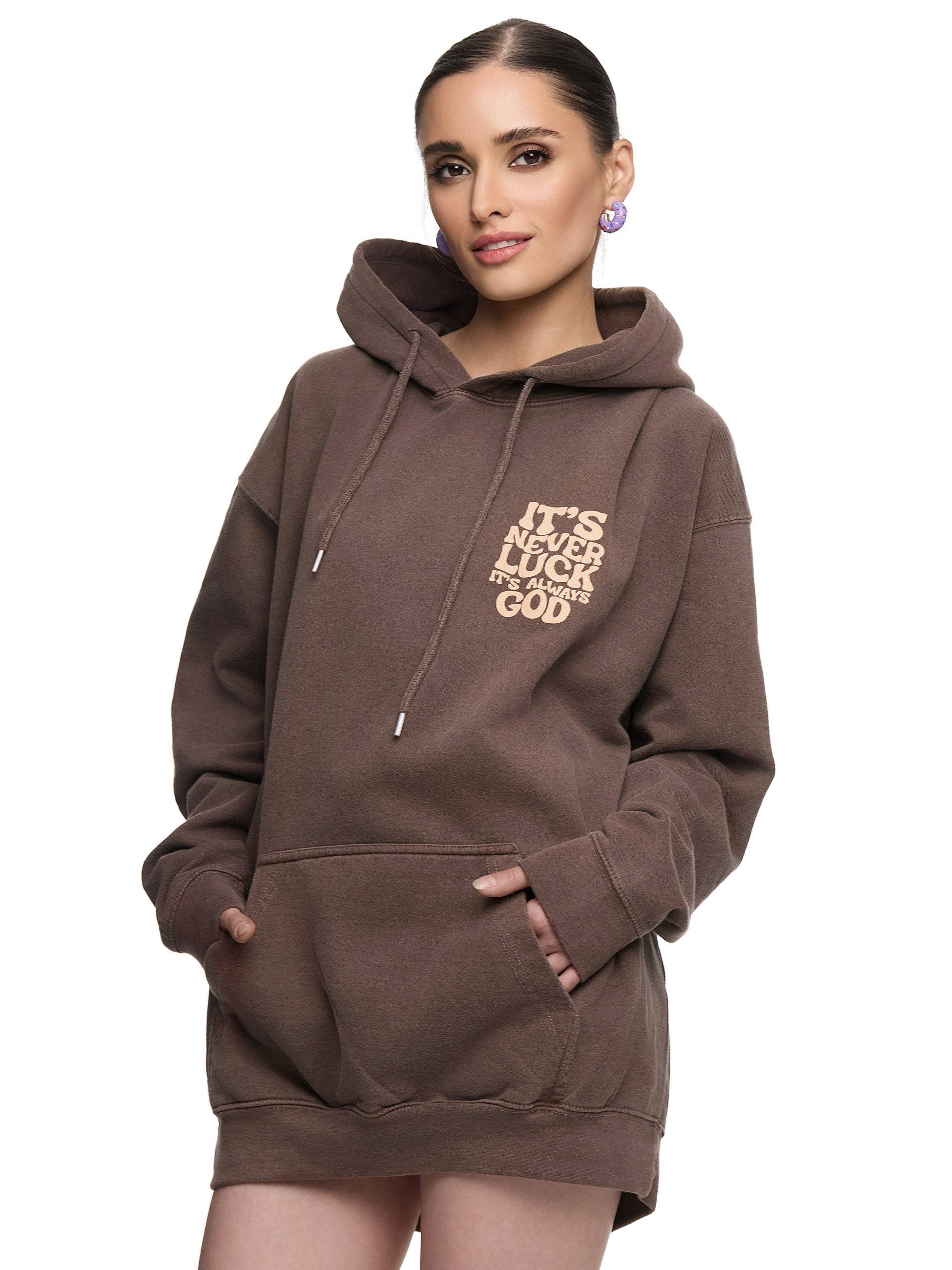 Worldclassca Hoodie Worldclassca Oversized "LUCK" Print günstig online kaufen