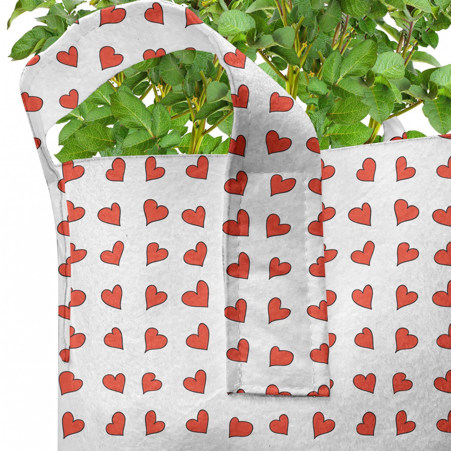 Herz-Flitterwochen Pflanzkübel Pflanzen, hochleistungsfähig Stofftöpfe mit für Abakuhaus Griffen Valentine