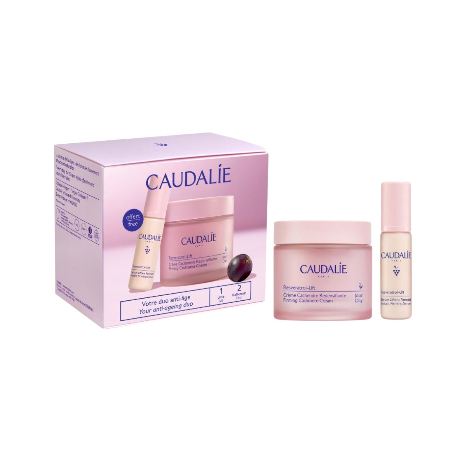 Caudalie Gesichtspflege-Set Caudalie Resveratrol Lift Kaschmir Creme Set 2025, 2-tlg.