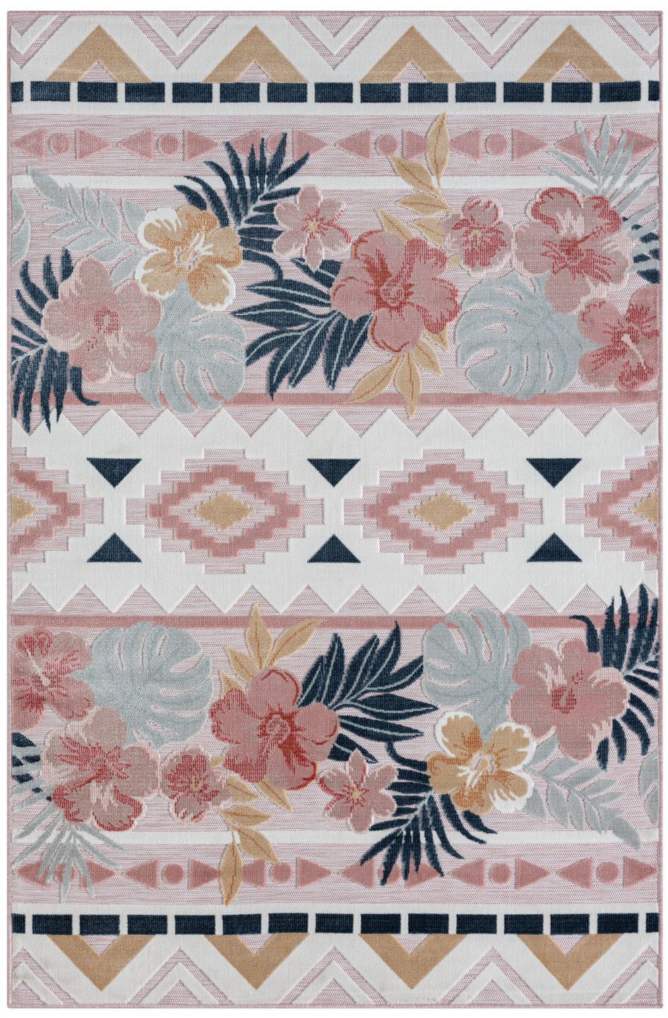 Myflair Möbel & Accessoires Outdoorteppich Lotus, LAGERRÄUMUNG!, rechteckig, Höhe: 8 mm, florales Design, Blumen Motiv, Outdoor geeignet, Balkon, Terrasse