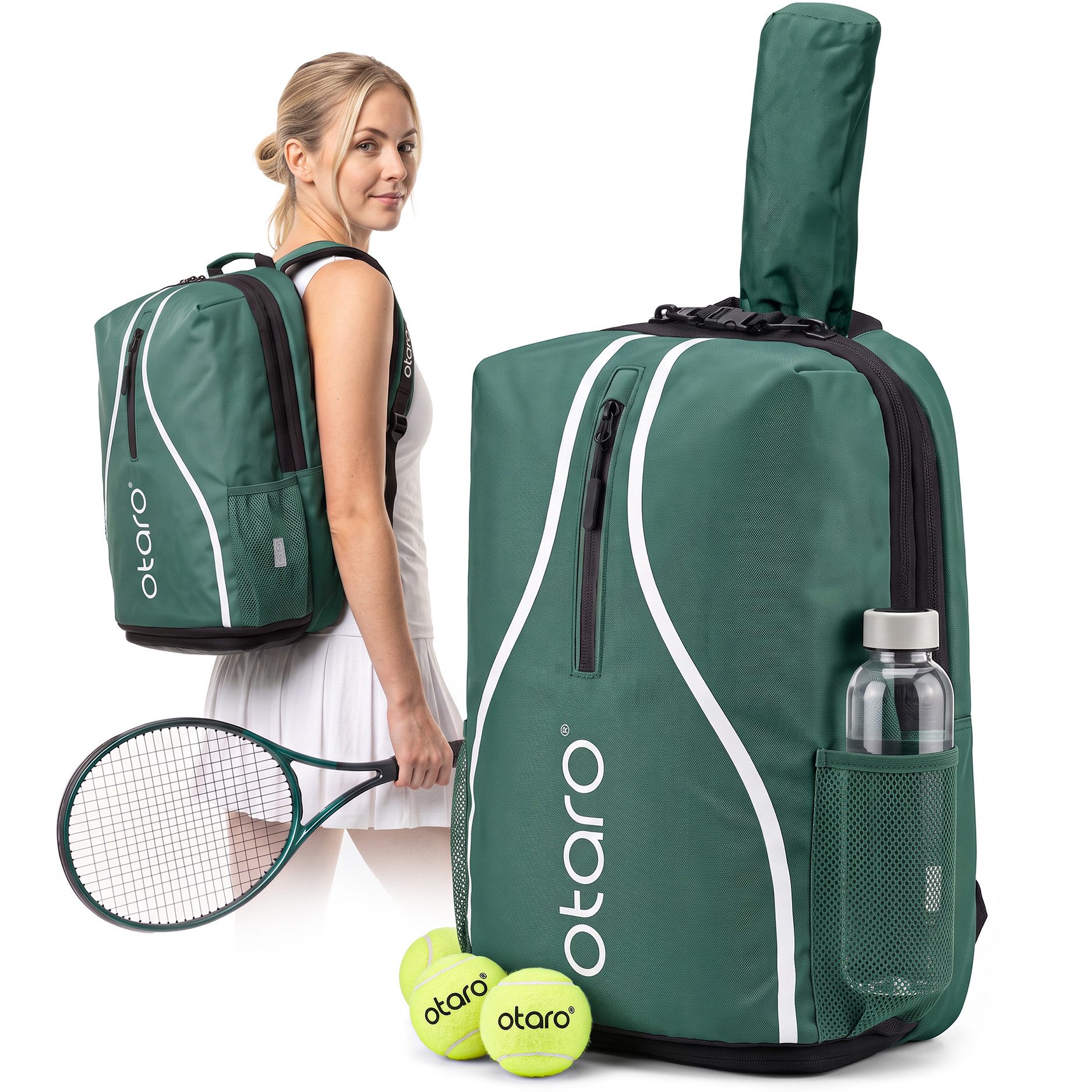 Otaro Tennisrucksack Tennisrucksack mit Schuhfach, Classic 32L