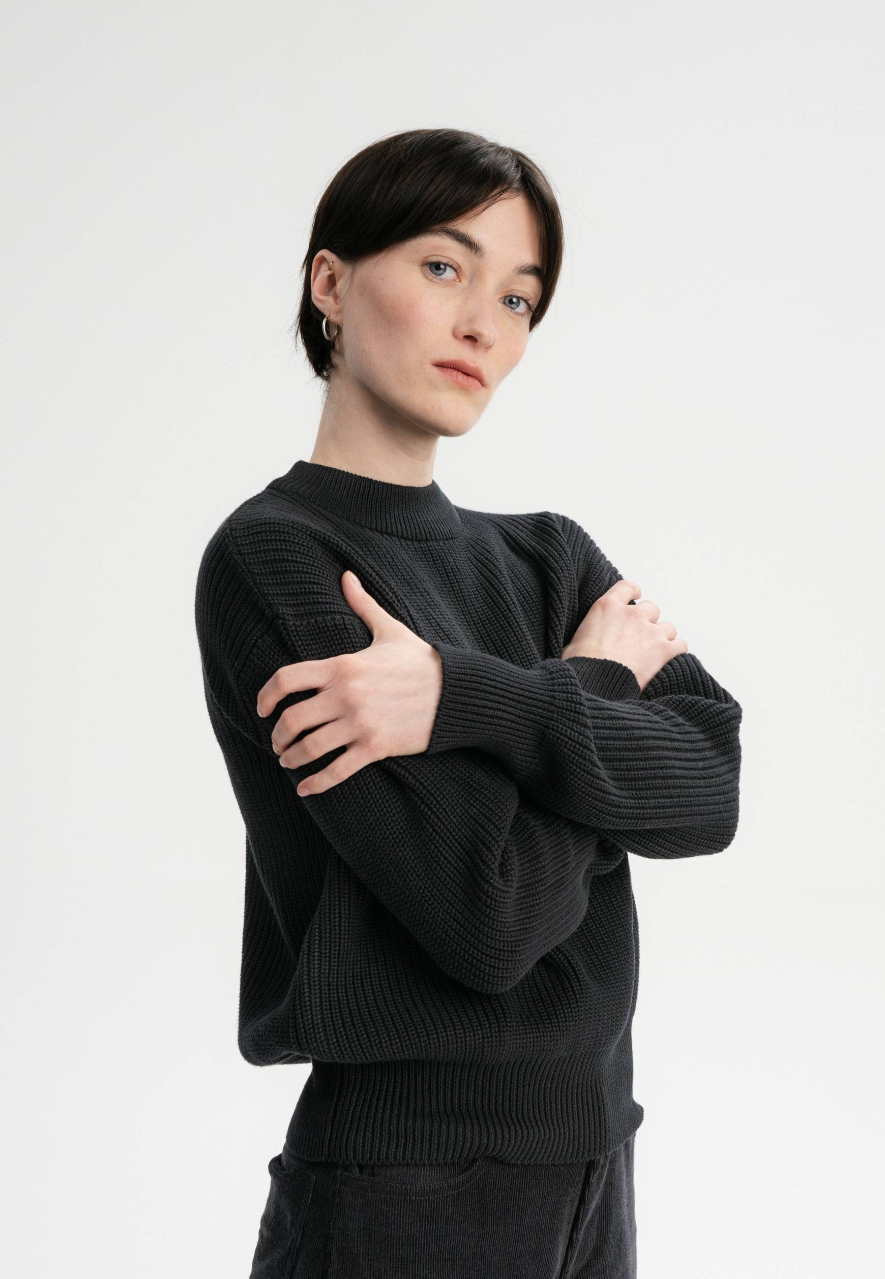 MELA Strickpullover Rippstrick Pullover Style MANIKA Rippbündchen