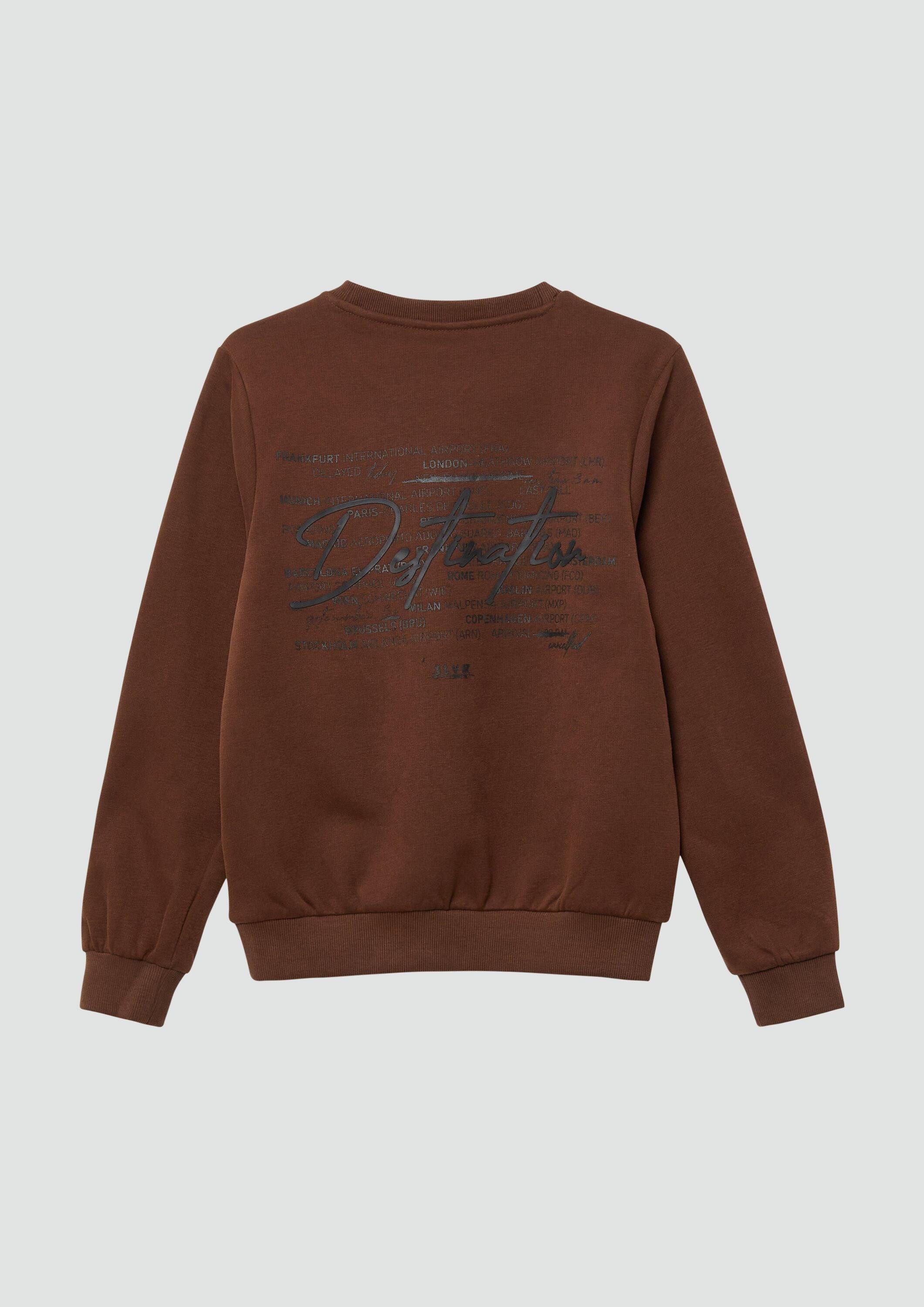 s.Oliver Sweatshirt Sweatshirt Kuscheliges Sweatshirt mit Rücken- und Frontprint