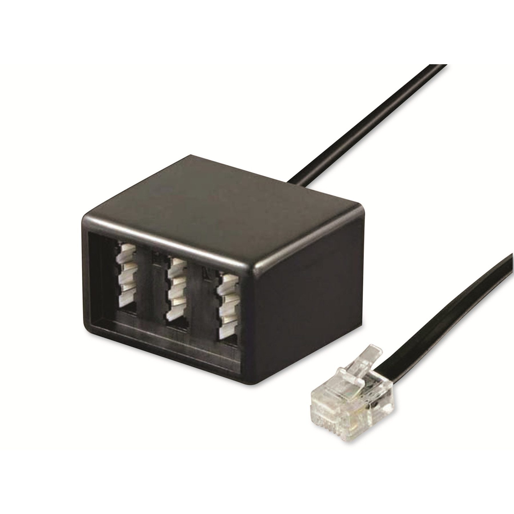Goobay GOOBAY Telefon-Adapterstecker, RJ11-3x TAE/F/F, schwarz Adapter