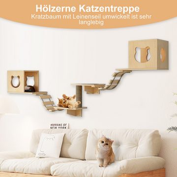TWSOUL Katzen-Kletterwand Deluxe-Klettergerüst-Set für Katzen, 49*32*21cm,siebenteiliges Set, 10KG