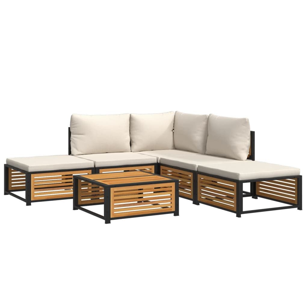 vidaXL Gartenlounge-Set 6-tlg. Garten-Sofagarnitur mit Kissen günstig online kaufen