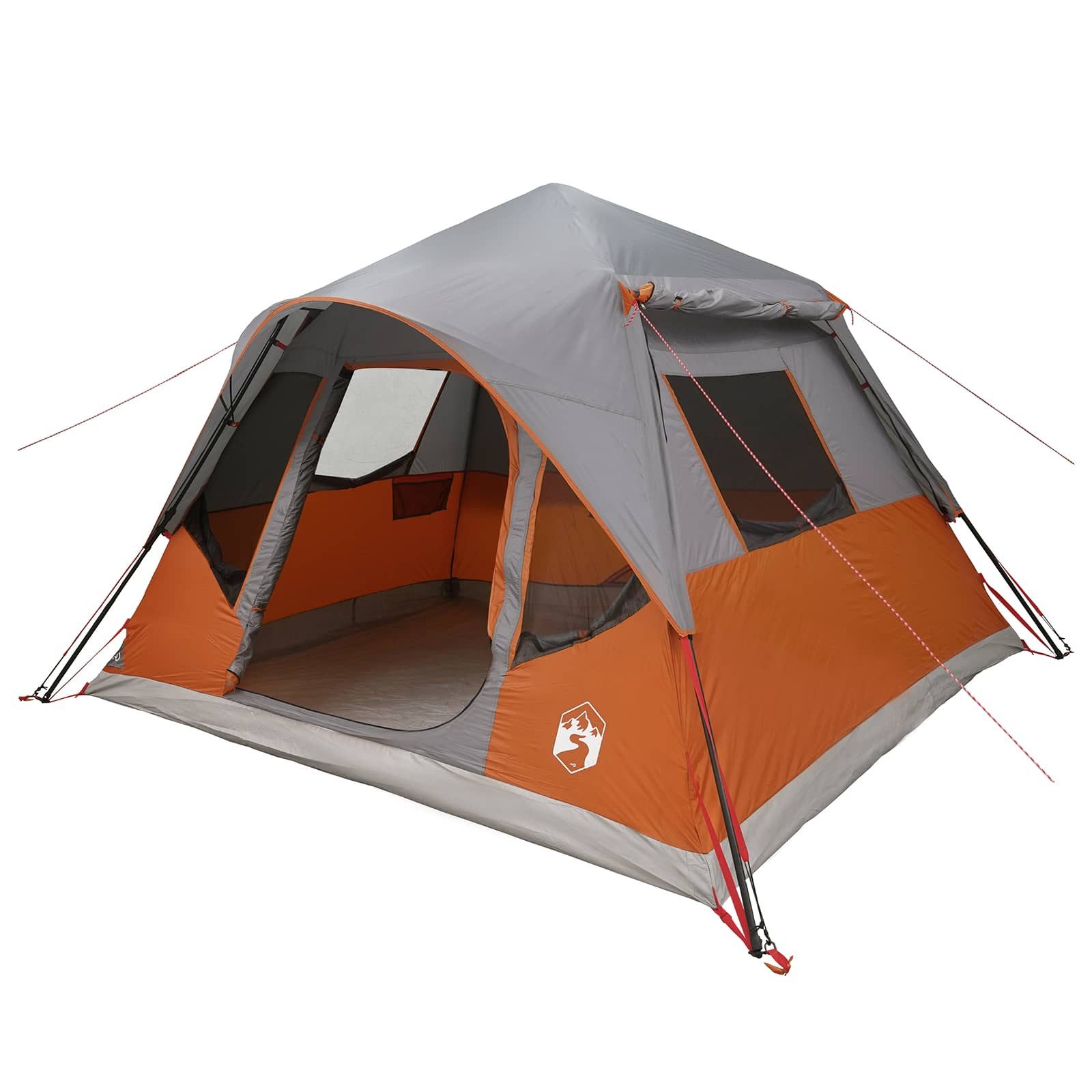 Kuppelzelt Sofort Zelt mit Dach Grau und Orange 305 x 275 x 190 cm