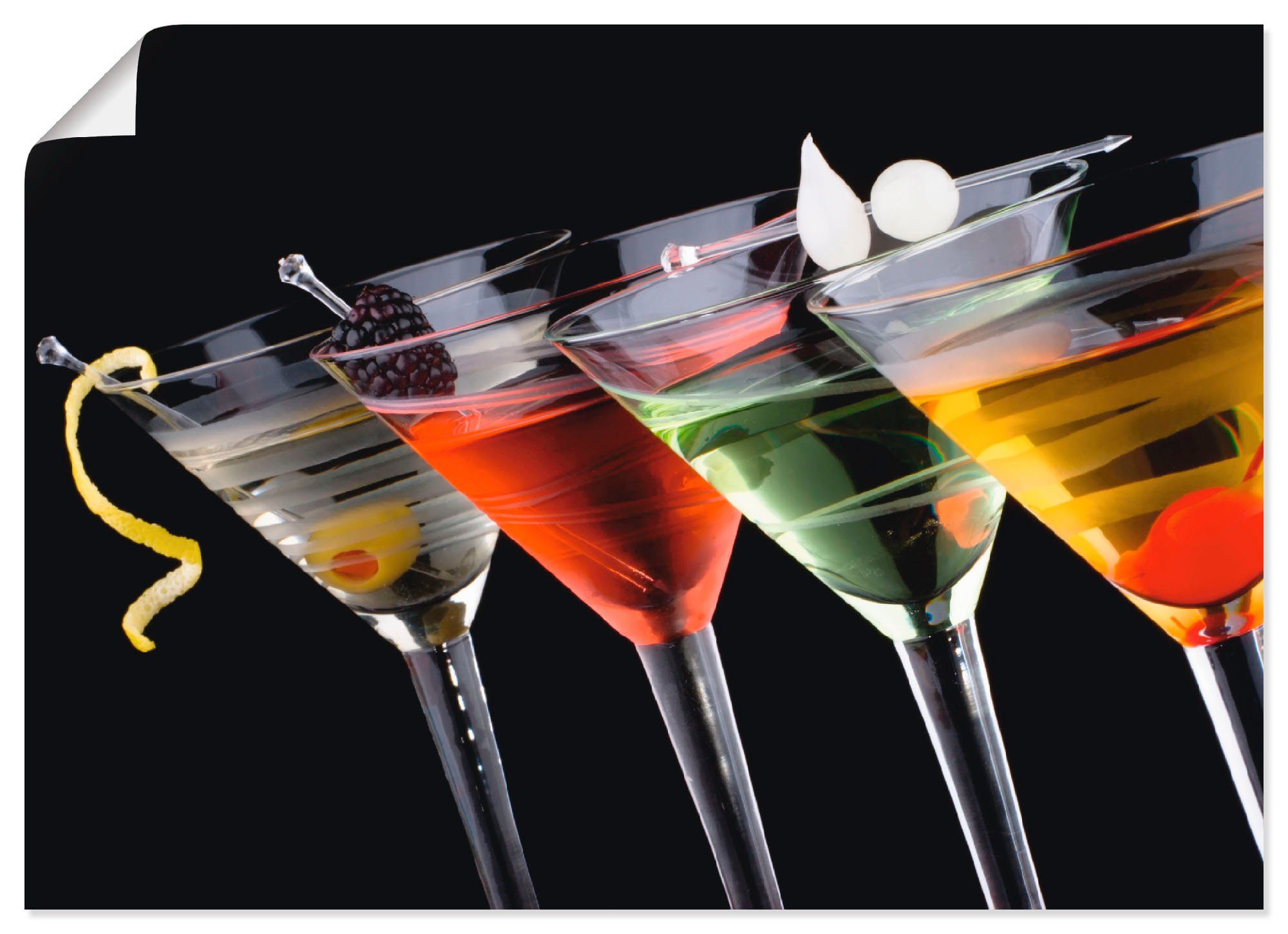 Artland Wandbild Klassische Martini - Cocktail, Getränke (1 St), als Leinwandbild, Wandaufkleber oder Poster in versch. Größen