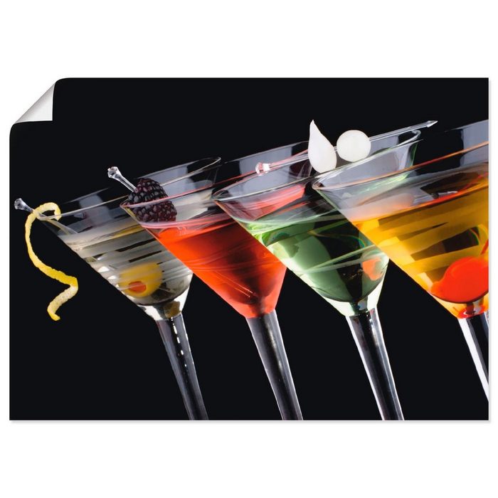 Artland Wandbild Klassische Martini - Cocktail Getränke (1 St) als Leinwandbild Wandaufkleber oder Poster in versch. Größen