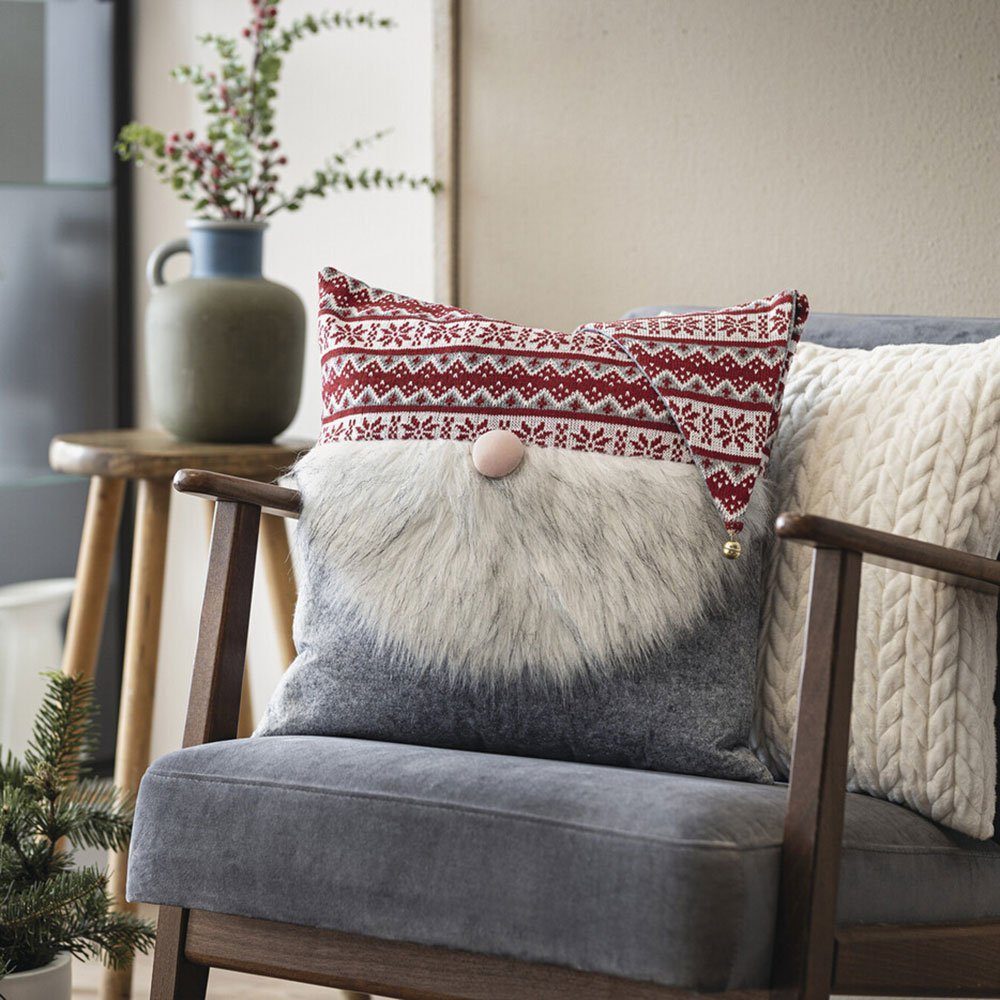 Home-trends24.de Kissenhülle Wichtel Zottelbart Weihnachten Deko günstig online kaufen