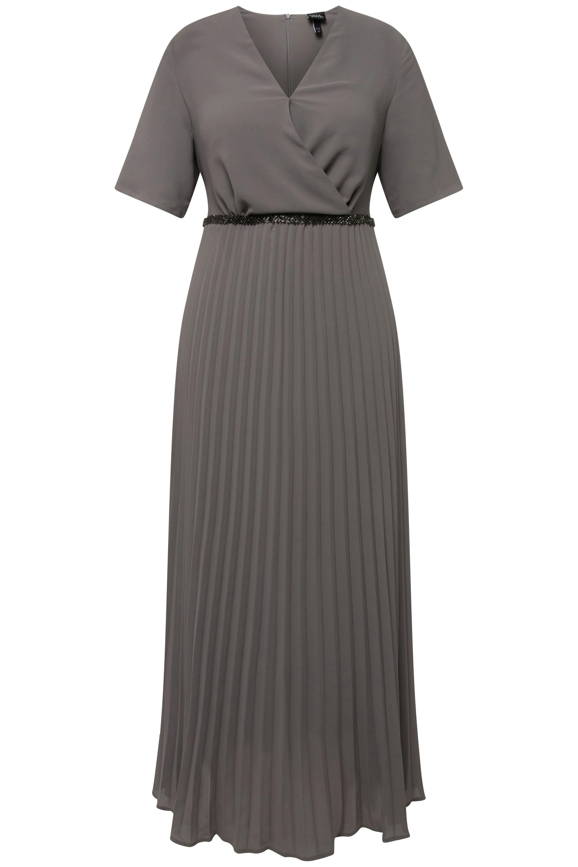 Ulla Popken Cocktailkleid Maxikleid Plissee Wickeloptik günstig online kaufen