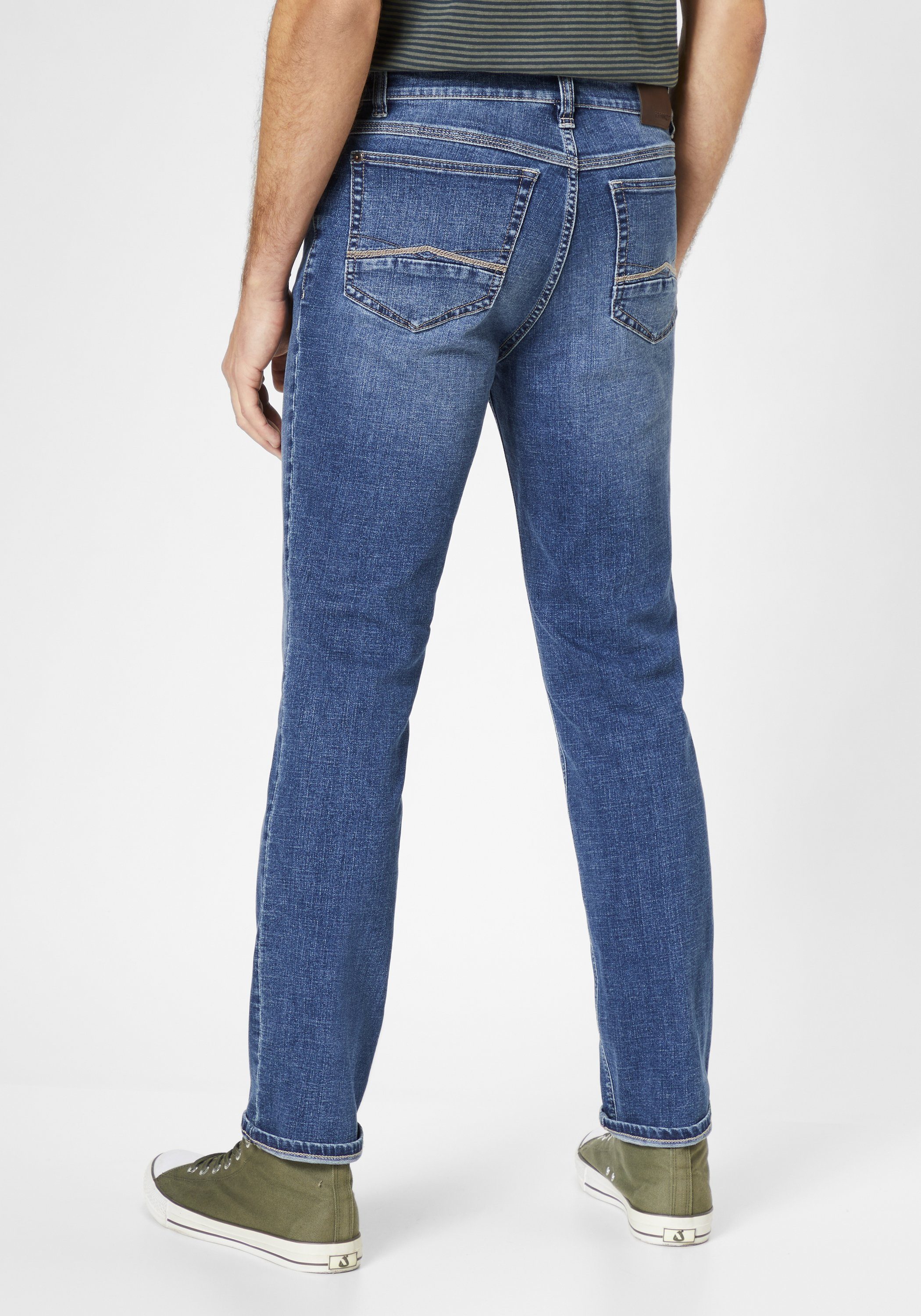 & Motion mid PIPE Elastizität Paddock's Comfort Jeans blue Slim-fit-Jeans Slim-Fit