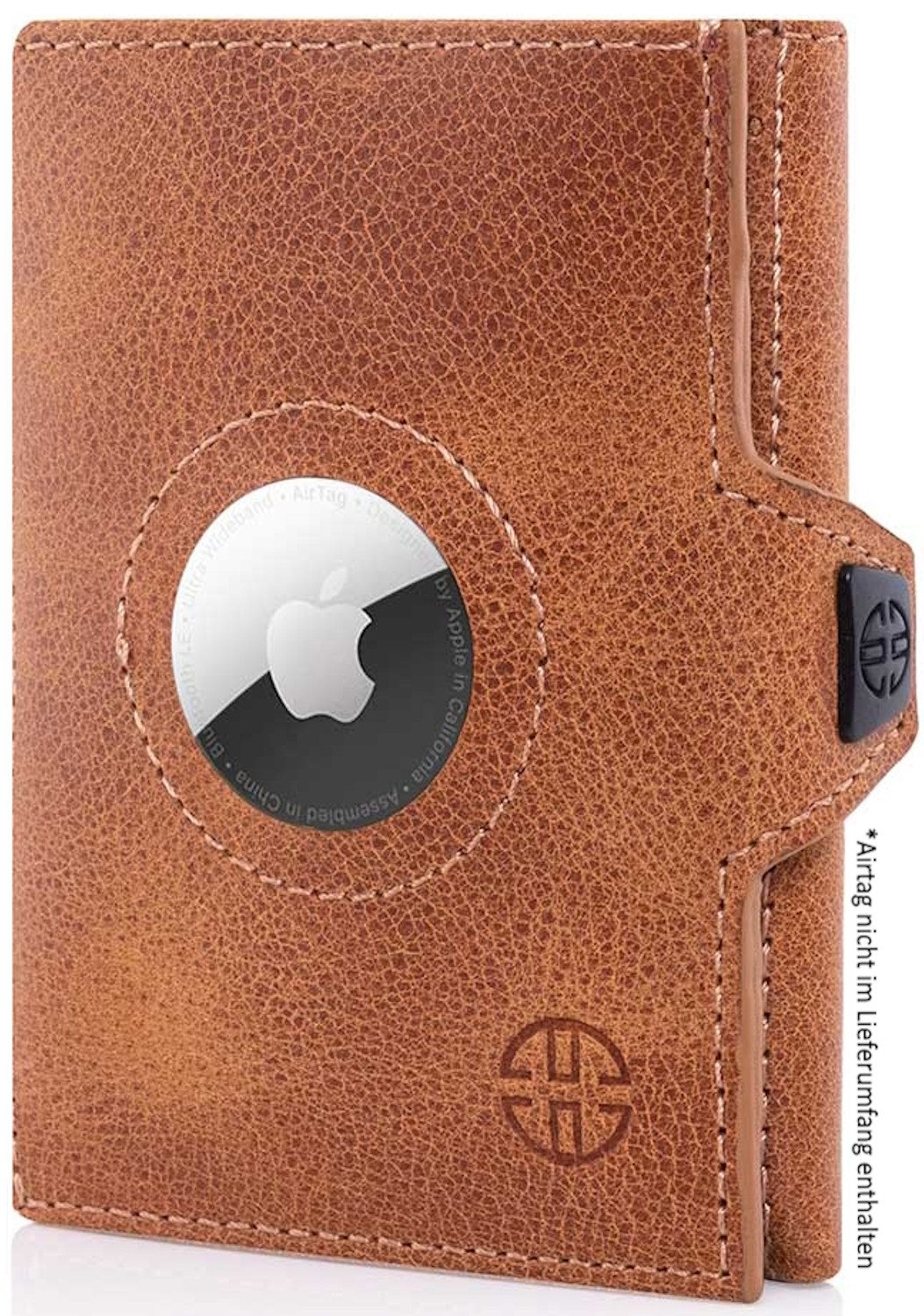 Trusador Geldbörse AirTag 'Verona' - Leder-Wallet mit AirTag- & Münzfach (Handarbeit, Handmade in Europe), Vollnarbenleder, AirTag Wallet Herren & Damen