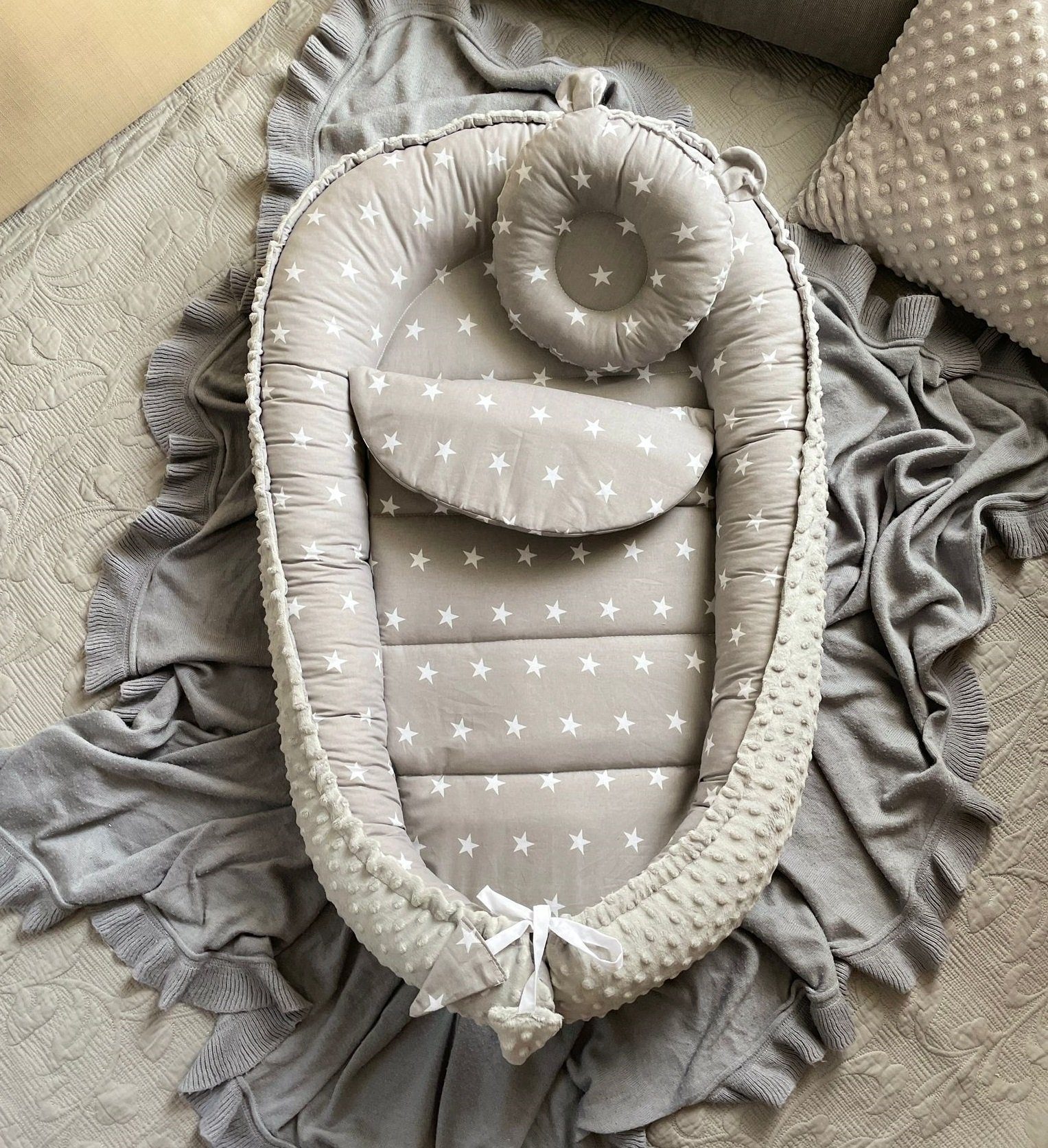 Loolay Bettnestchen MINKY/ Baumwolle BABYNEST Babykokon Geschenk Babyaussta günstig online kaufen