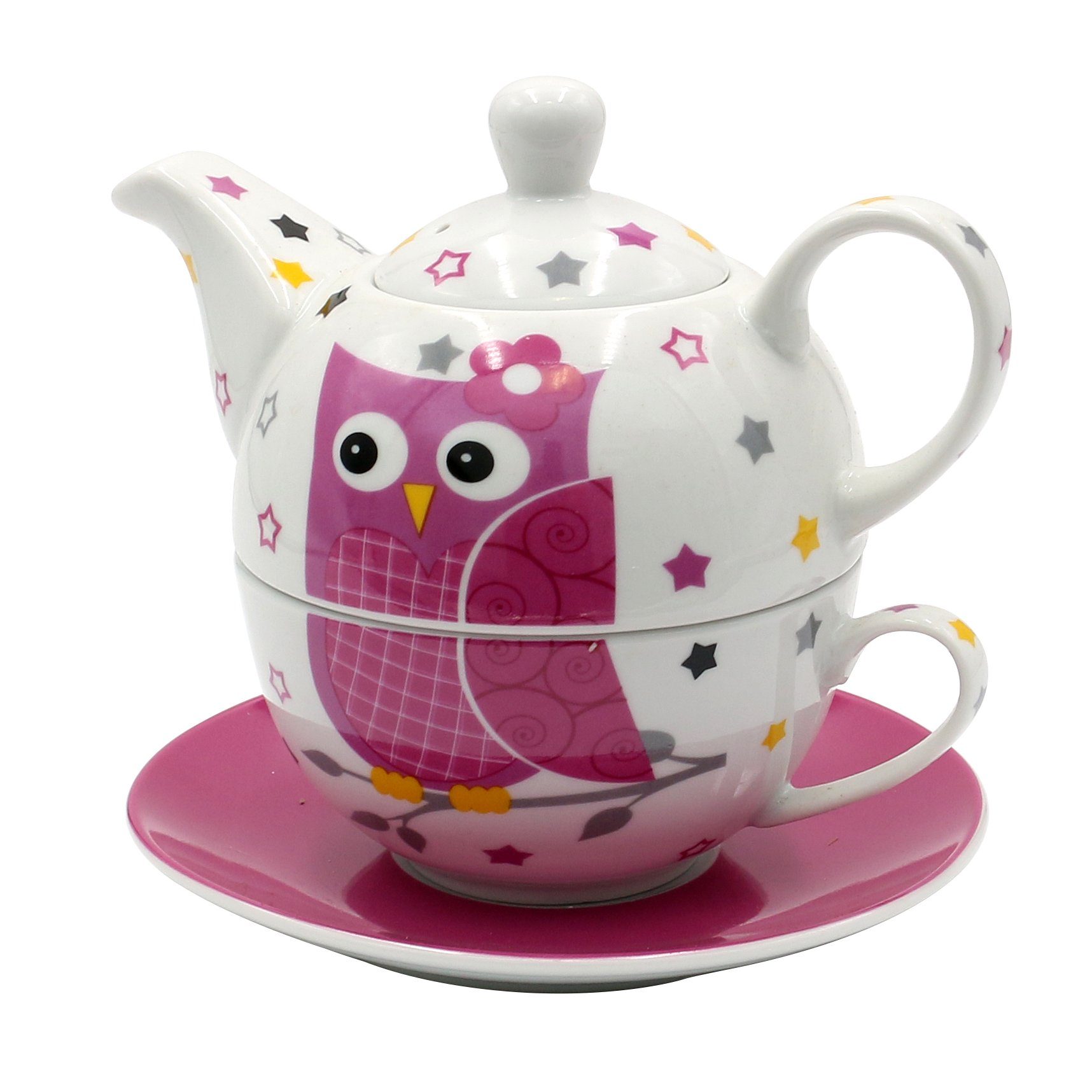 Dekohelden24 Teekanne »Porzellan TeekannenSet / Tea for one mit Eule