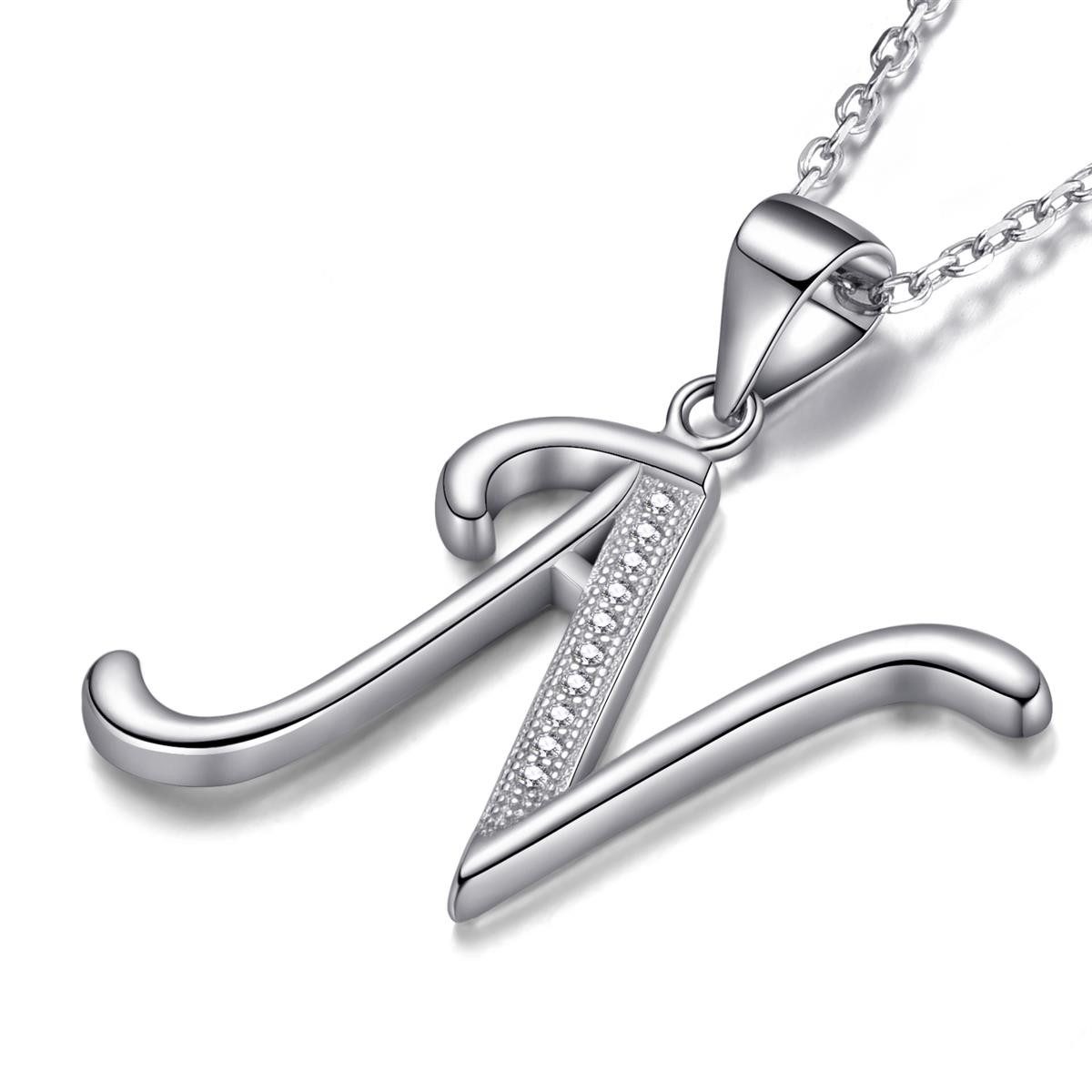 Morella Kette mit Anhänger Buchstabenkette Halskette ABC (1-tlg), Samtbeutel – Bild 2 von 5