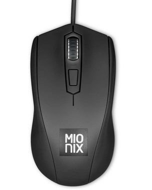 MIONIX Gaming + Artists Maus Avior Black Optisch Mäuse (für Rechts- und Linkshänder RGB LED-Mausrad 5000 DPI optischer Sensor)