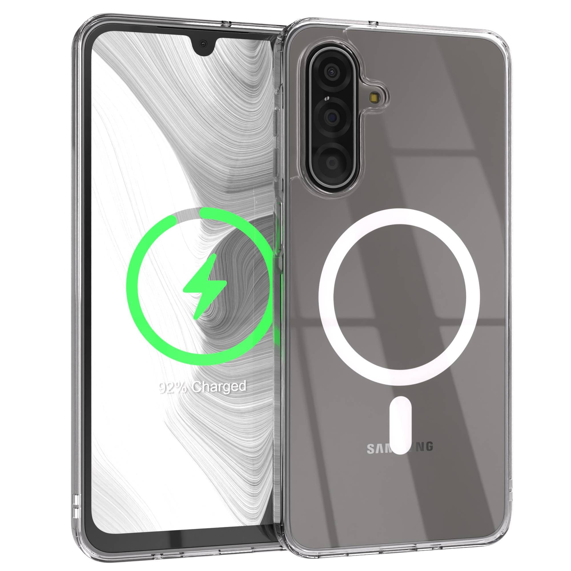 EAZY CASE Handyhülle Transparente Hülle mit MagSafe Samsung Galaxy A17 6,7 Zoll, Back Cover, Bumper Case, Handy Schutzhülle Kameraschutz, Durchsichtig