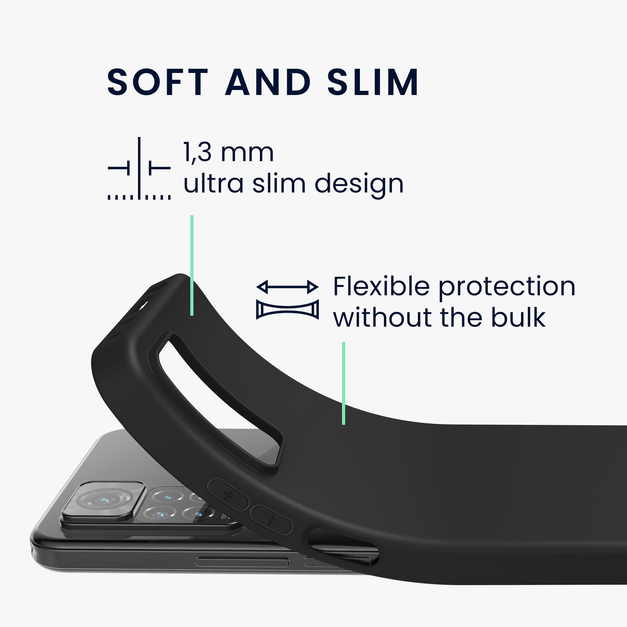 kwmobile Handyhülle Hülle für Xiaomi Redmi Note 11 Pro / (5G), Hülle Silikon - Soft Handyhülle - Handy Case Cover
