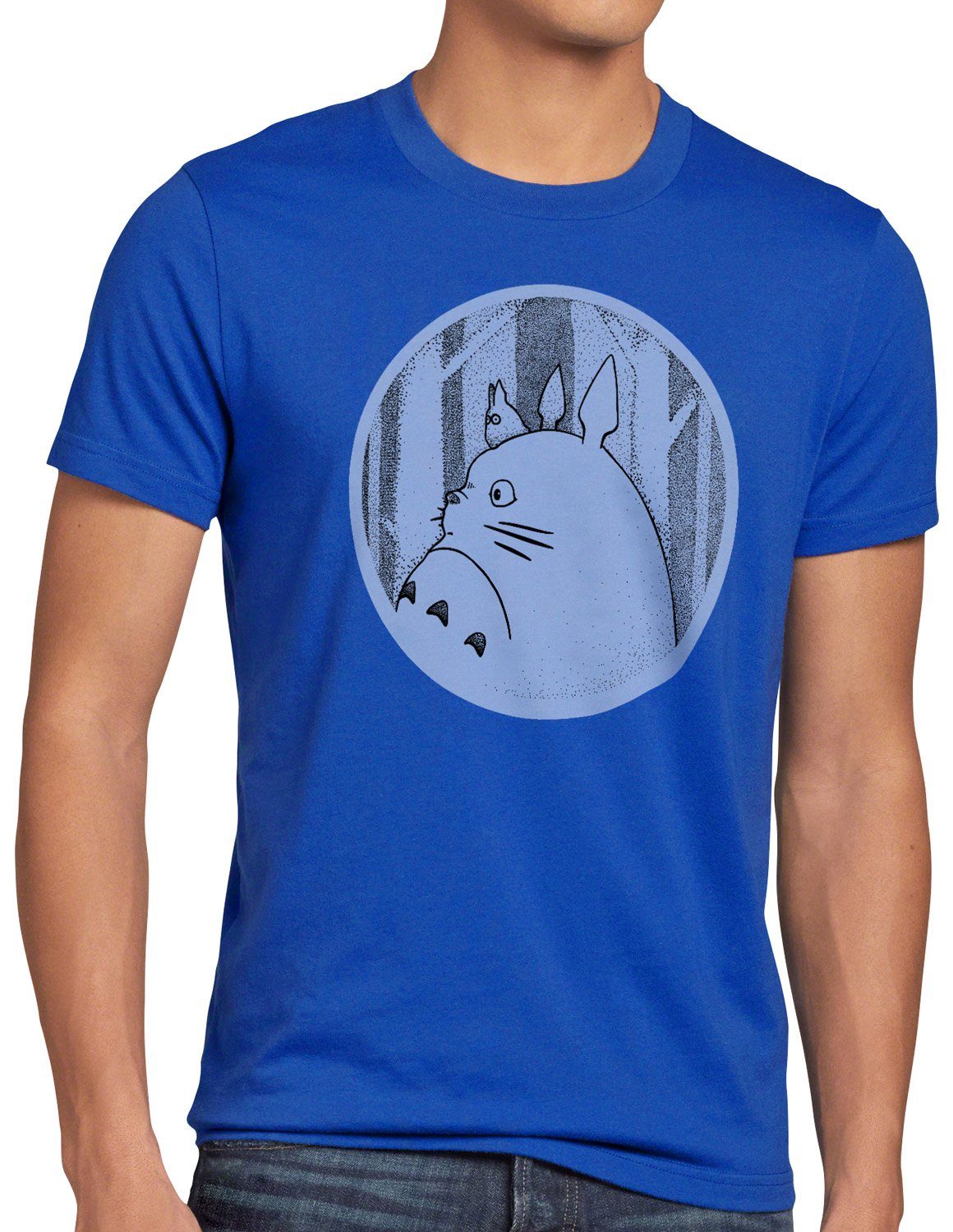 style3 Print-Shirt Herren T-Shirt Dot Totoro neko mein nachbar anime tonari no blau