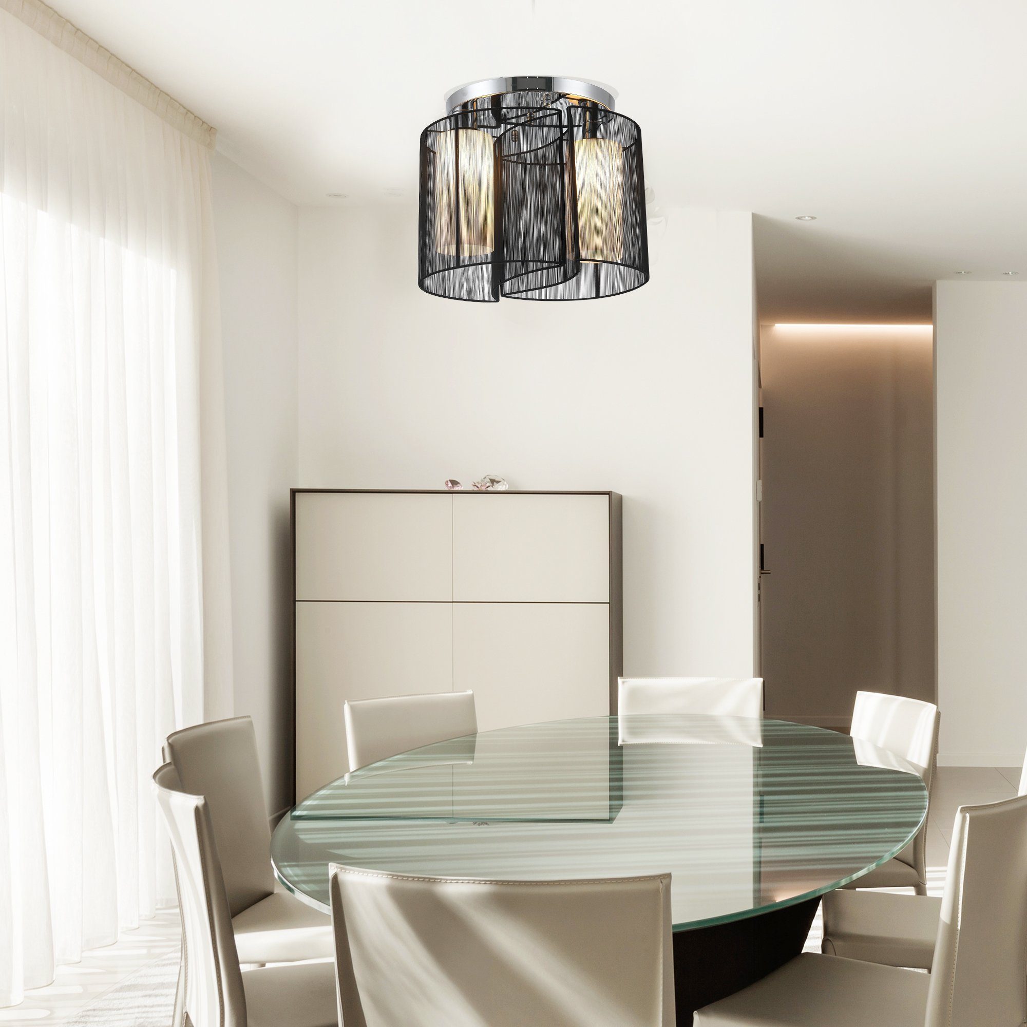 HOMCOM Deckenleuchte Deckenlampe vintage Deckenleuchte 2 flammig Deckenlich günstig online kaufen