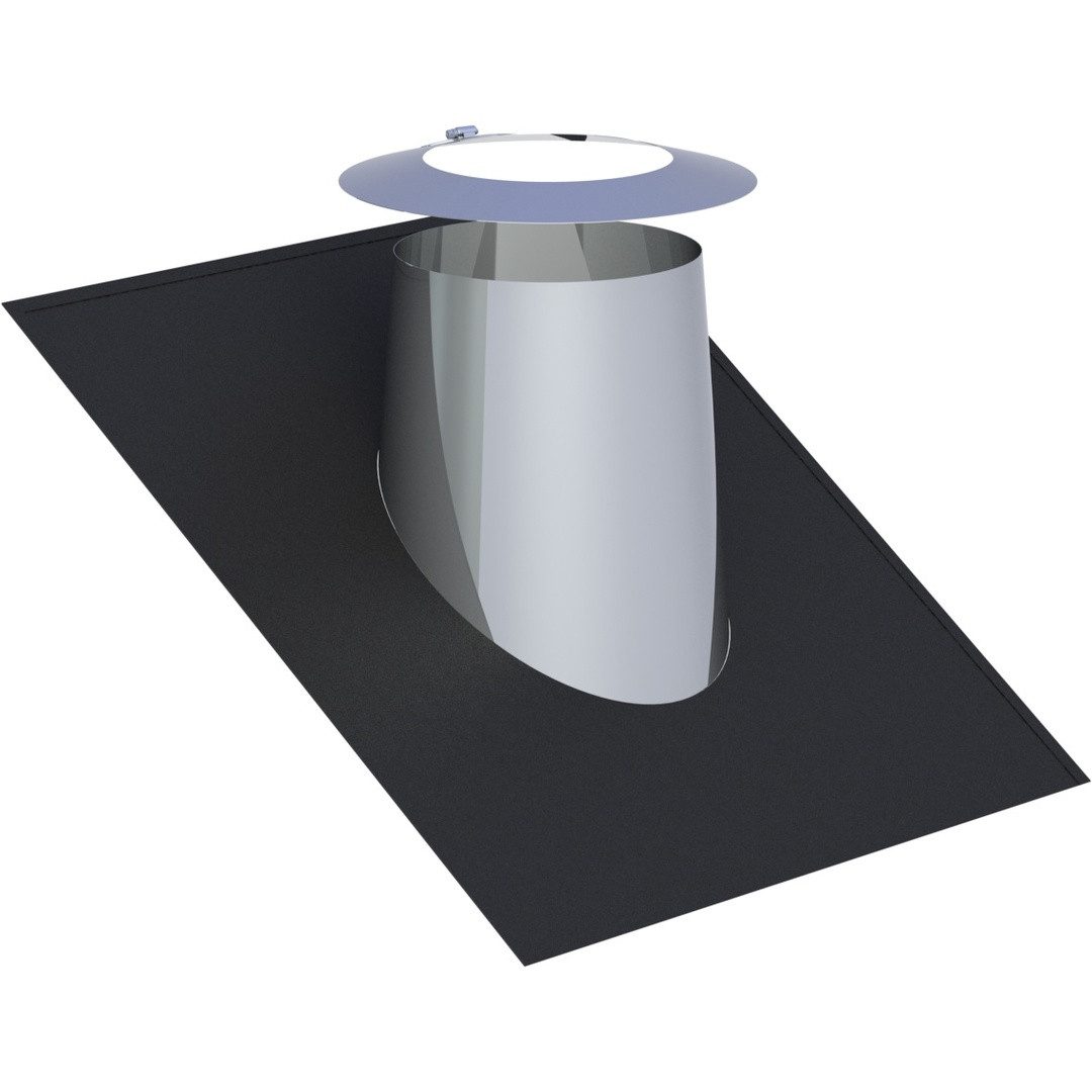 Jeremias Schornstein DW-FU Ø80mm Dachdurchf. 26-35° Elastomerr. schwarz m. Wetterkr., Ø 80 mm
