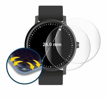 BROTECT Full-Screen Schutzfolie für Armbanduhren (Kreisrund, ø: 26 mm), Displayschutzfolie, 2 Stück, 3D Curved klar