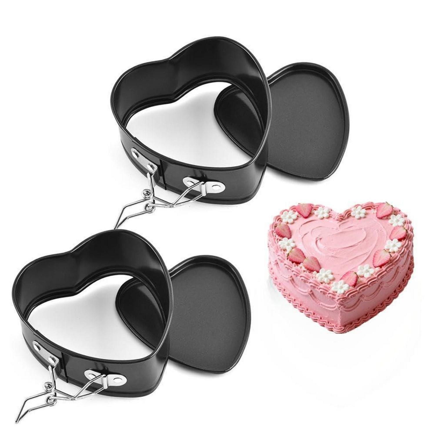 LuxusKollektion Herzkuchenform Herz-Backformen 2St 12cm Antihaft, (2-tlg)