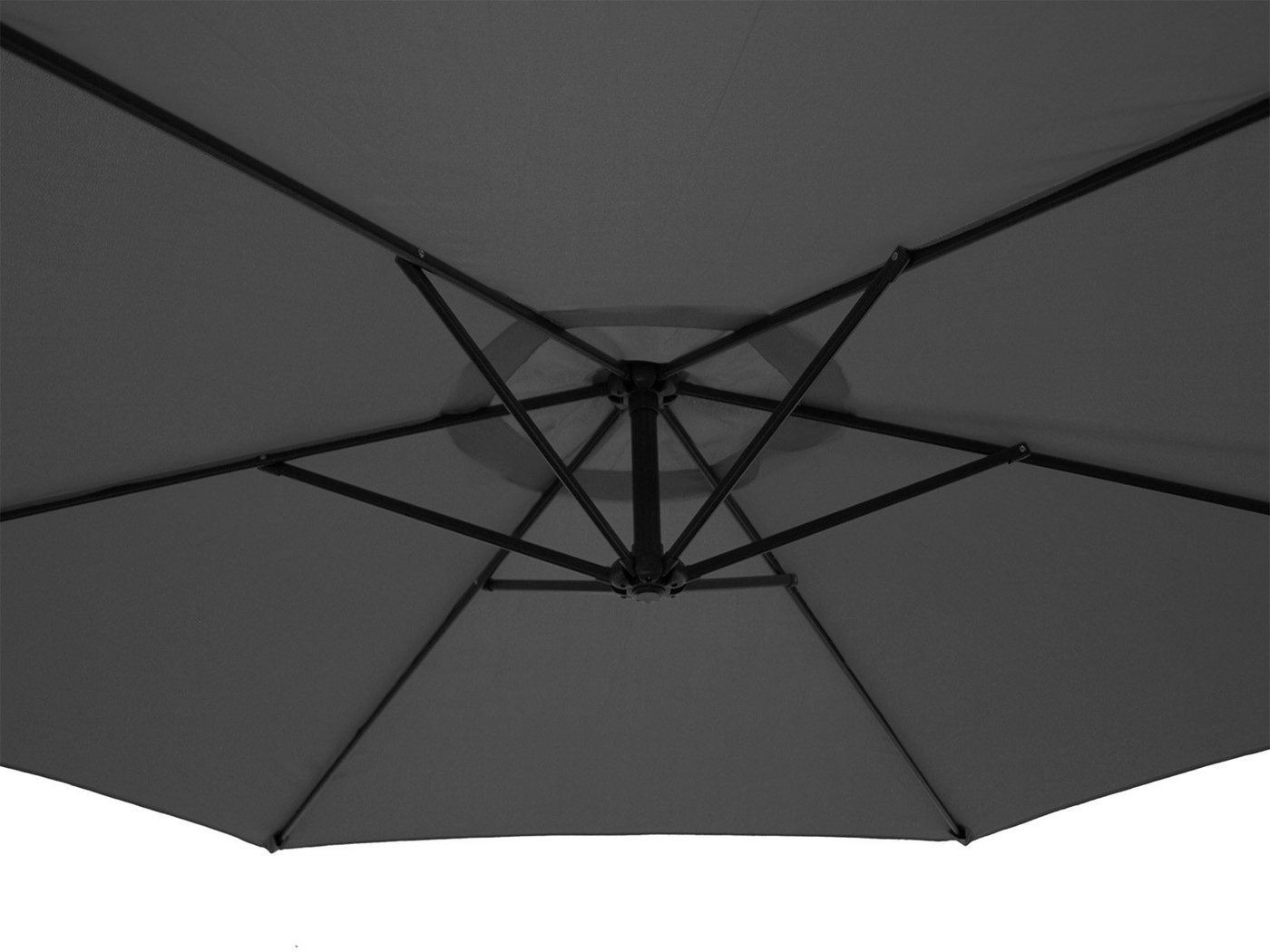 Thumbnail - DEGAMO Ampelschirm, 300cm, Gestell Alu, Bezug 100% Polyester grau, Gewicht 10kg