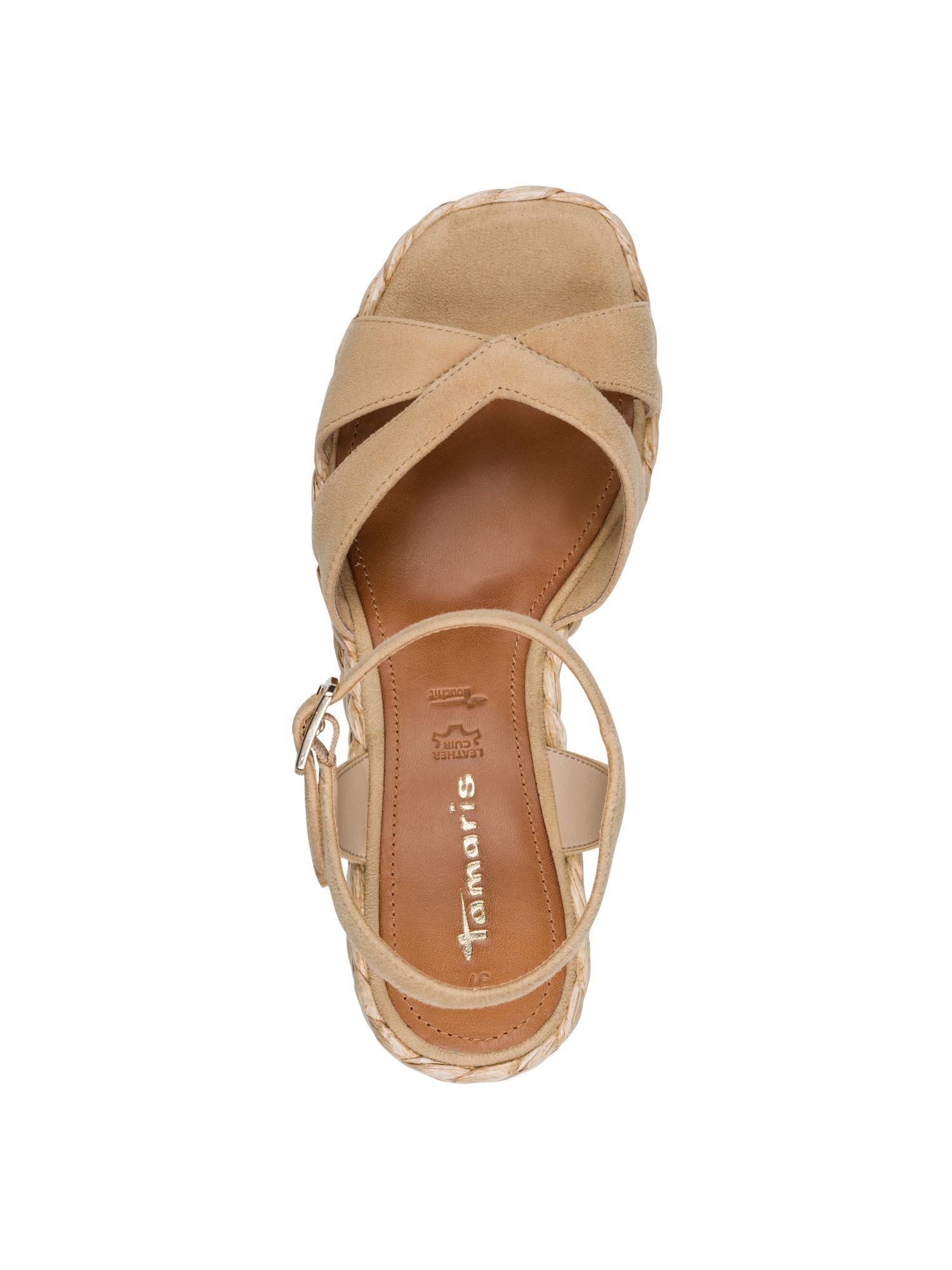 Tamaris TOUCH-IT, ANTIslide aus Leder Blockabsatz Sandalette TOUCH-IT