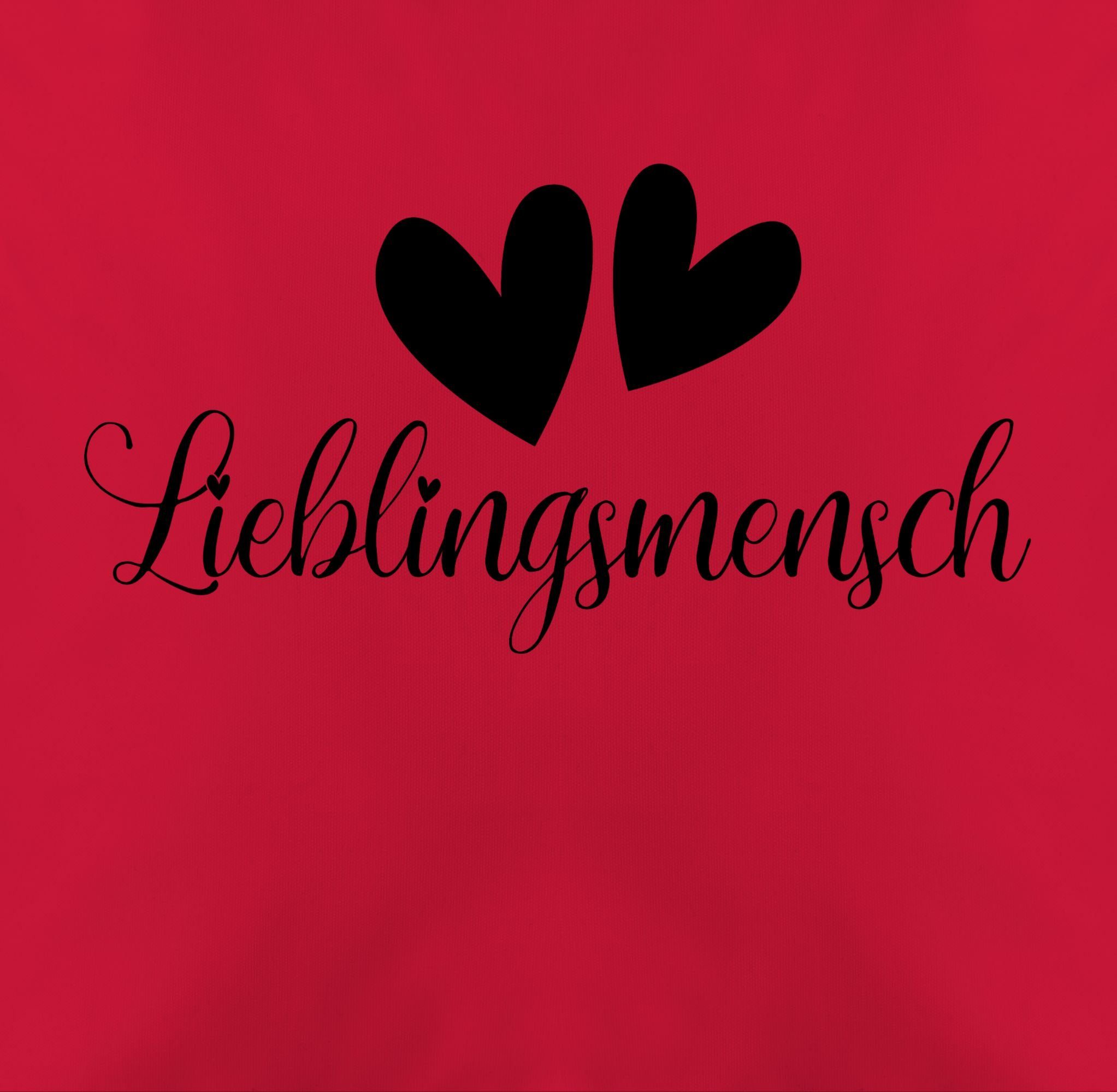 Dekokissen Mensch Geschenk Valentinstag Shirtracer Lieblings Lieblin, Lieblingsmensch 2 Geschenk Dekokissen Rot Freundin - Geschenke