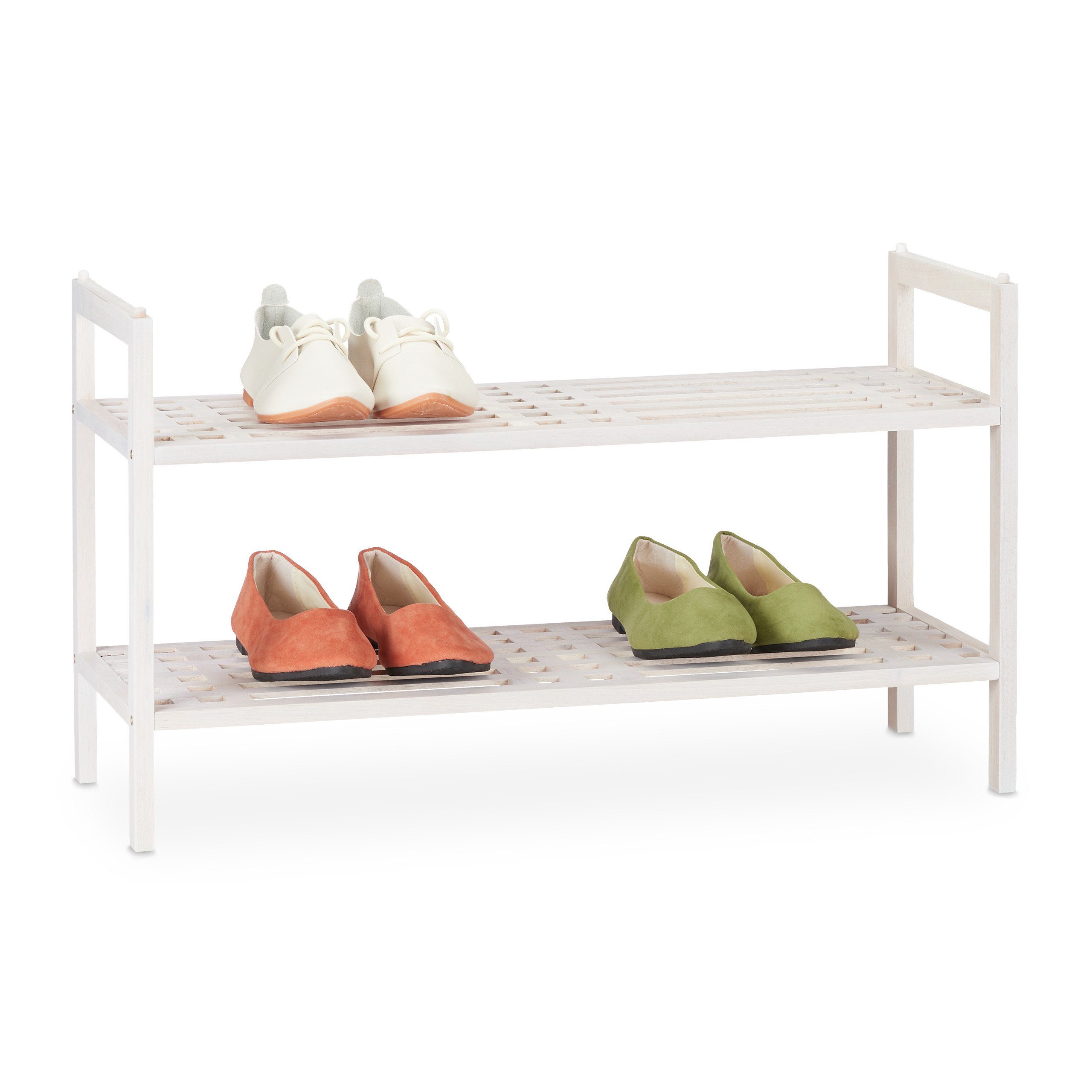 relaxdays Schuhregal stapelbar weiß günstig online kaufen