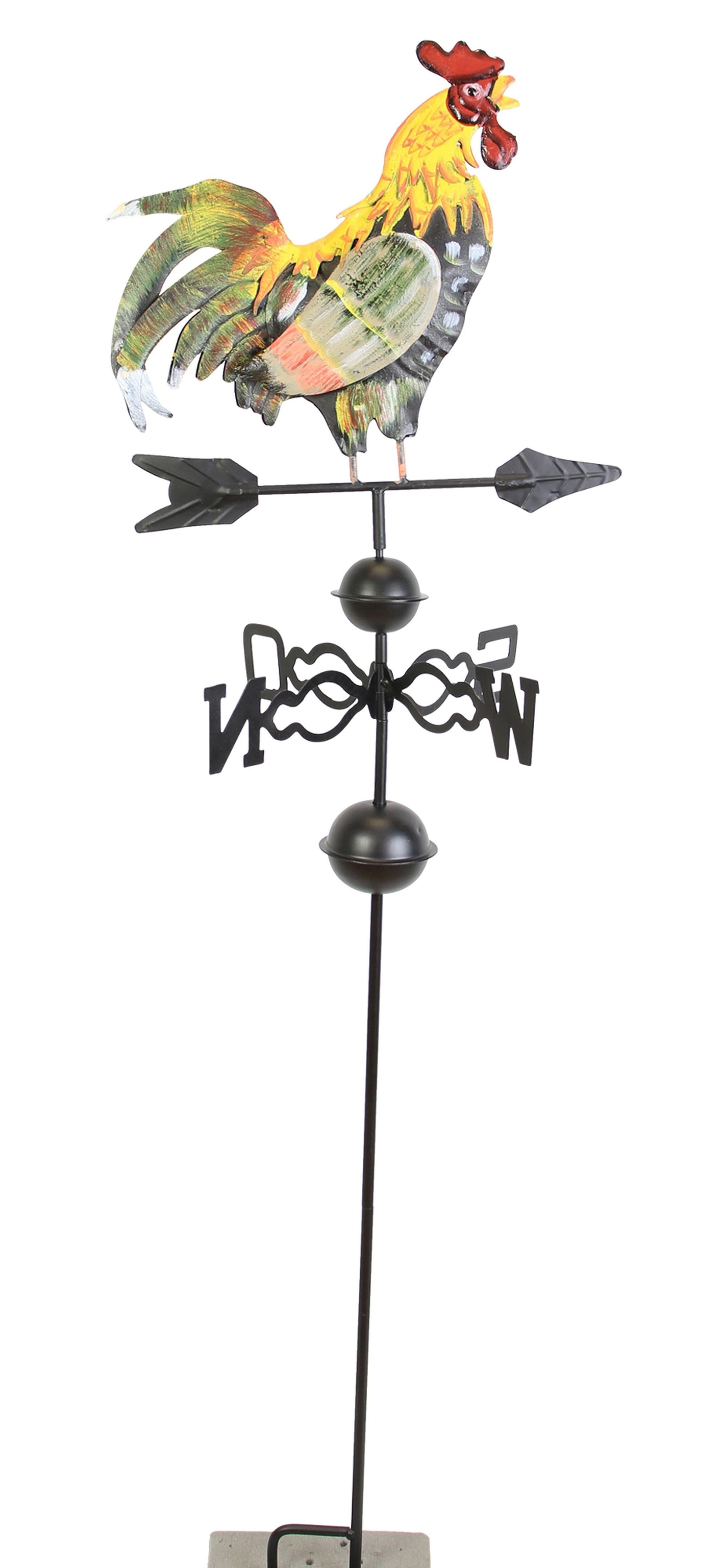 Frank Flechtwaren Gartenstecker Gartenstecker Hahn Windrad Metall handbemalt