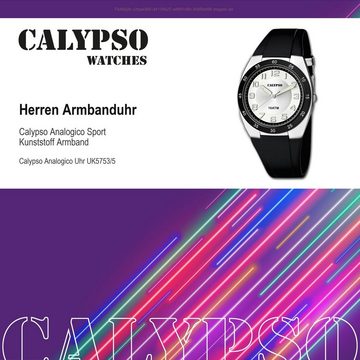 CALYPSO WATCHES Quarzuhr Calypso Herren Uhr K5753/5 Kunststoffband, Herren Armbanduhr rund, Kunststoff, PUarmband schwarz, Sport