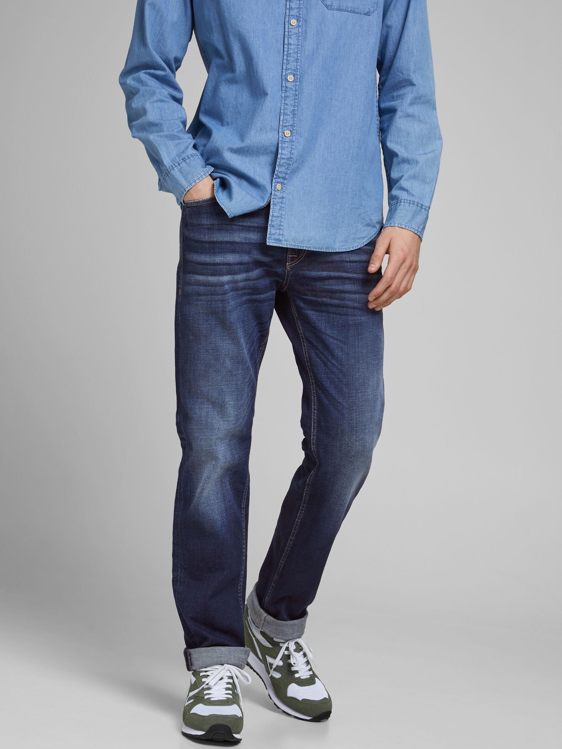 Jack & Jones Regular-fit-Jeans Regular Fit Jeans Mid Waist Basic für Herren JJICLARK JJORIGINAL JOS 278 NOOS – Bild 2 von 5