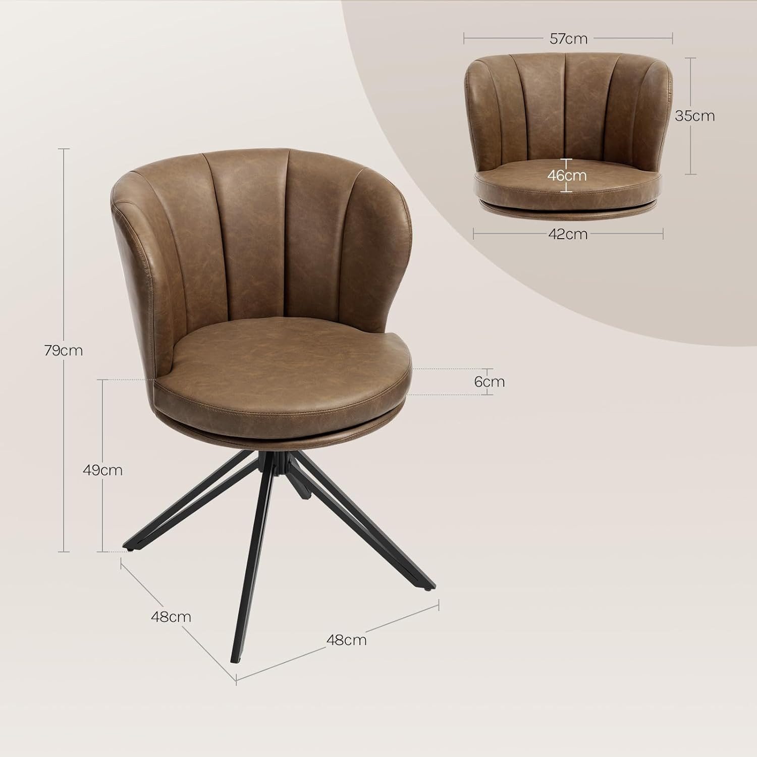 Woltu 4-Fußstuhl (2 St), Esszimmerstühle Polsterstuhl 360° Drehbar, mit Armlehne