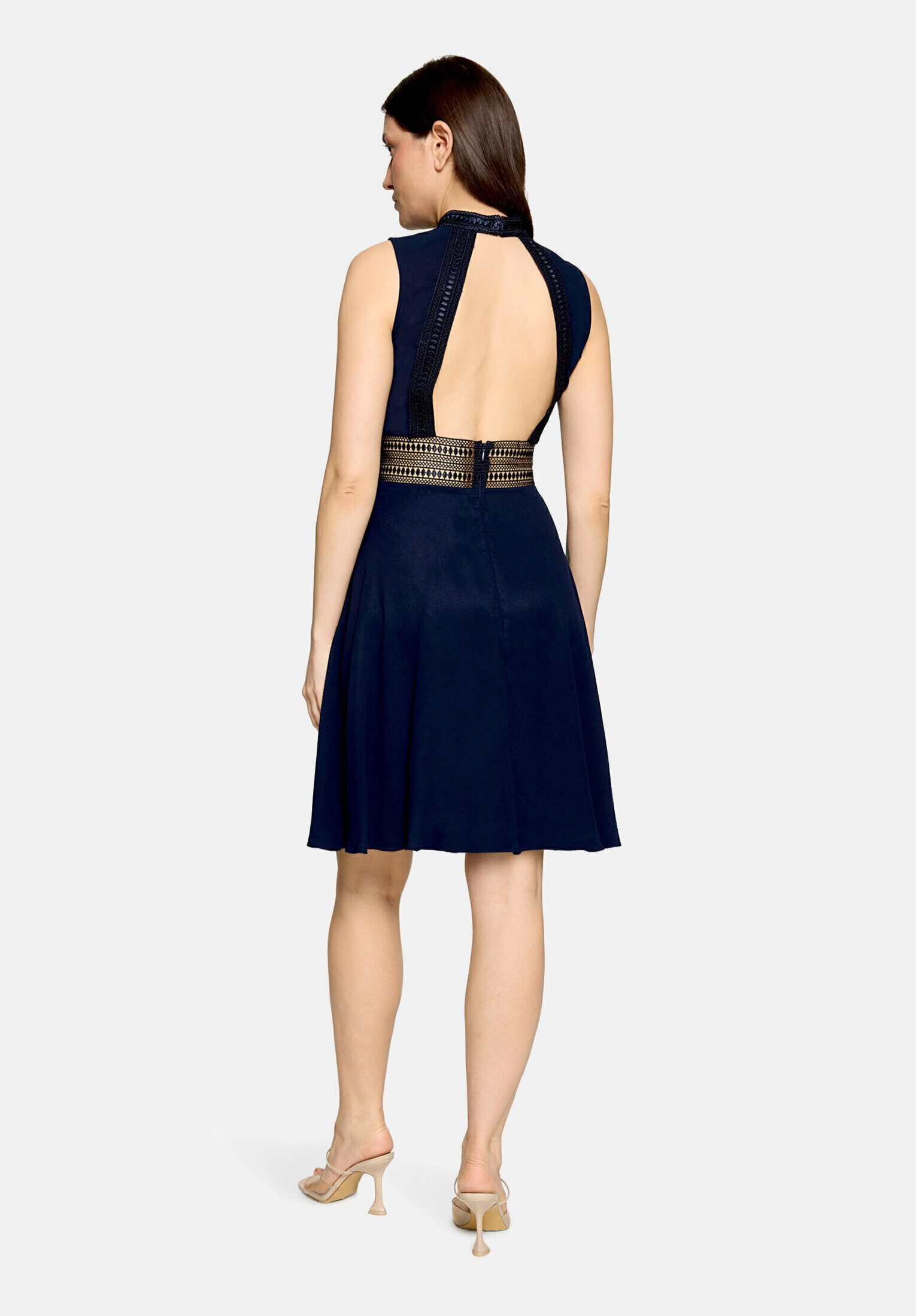 Vera Mont Cocktailkleid Damen mit Spitzeneinsatz Aufgesteppte Bänder