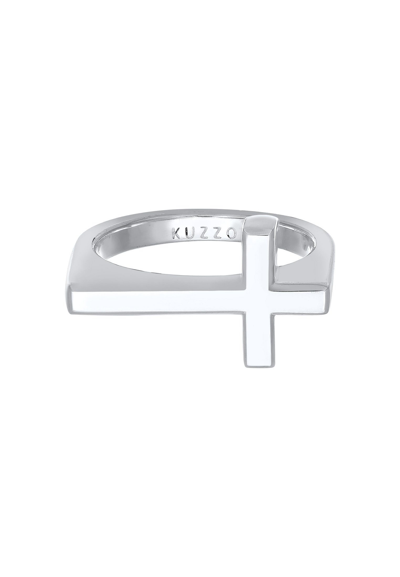 Kuzzoi Silberring Herren Kreuz Modern Schlicht 925 Silber, Trendig  gestalteter Symbol-Ring für den Mann | Silberringe