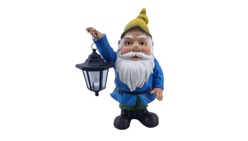 Figurendiscounter Gartenfigur Dekofigur Gartenzwerg mit Laterne 44,5 x 28,5 x 21
