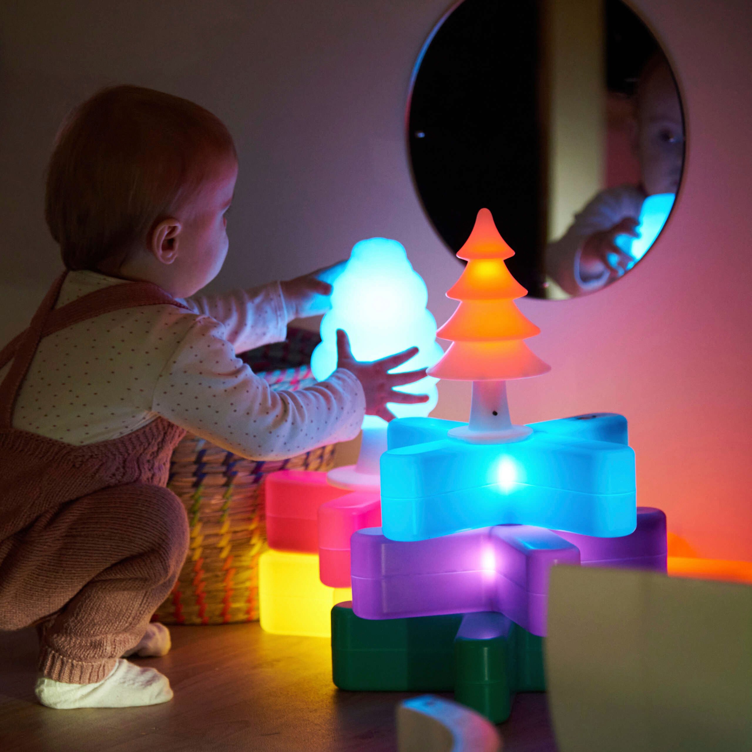 tts Lernspielzeug Leuchtende Bäume - 4 Stück Sensorik-Spielzeug Kinder