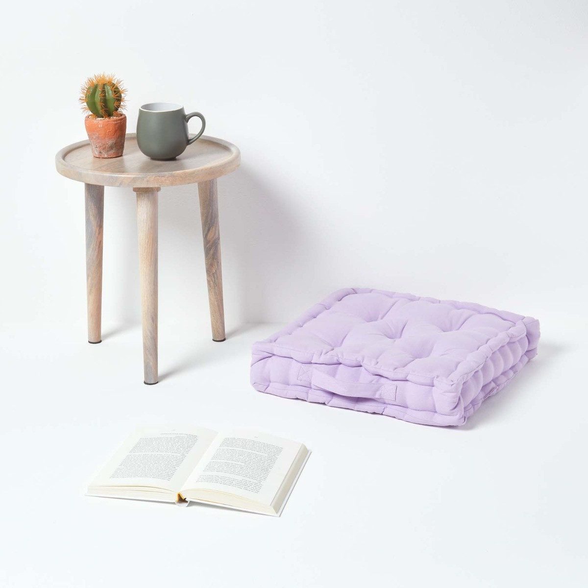 Homescapes Bodenkissen Sitzkissen Calico Mauve 40 günstig online kaufen