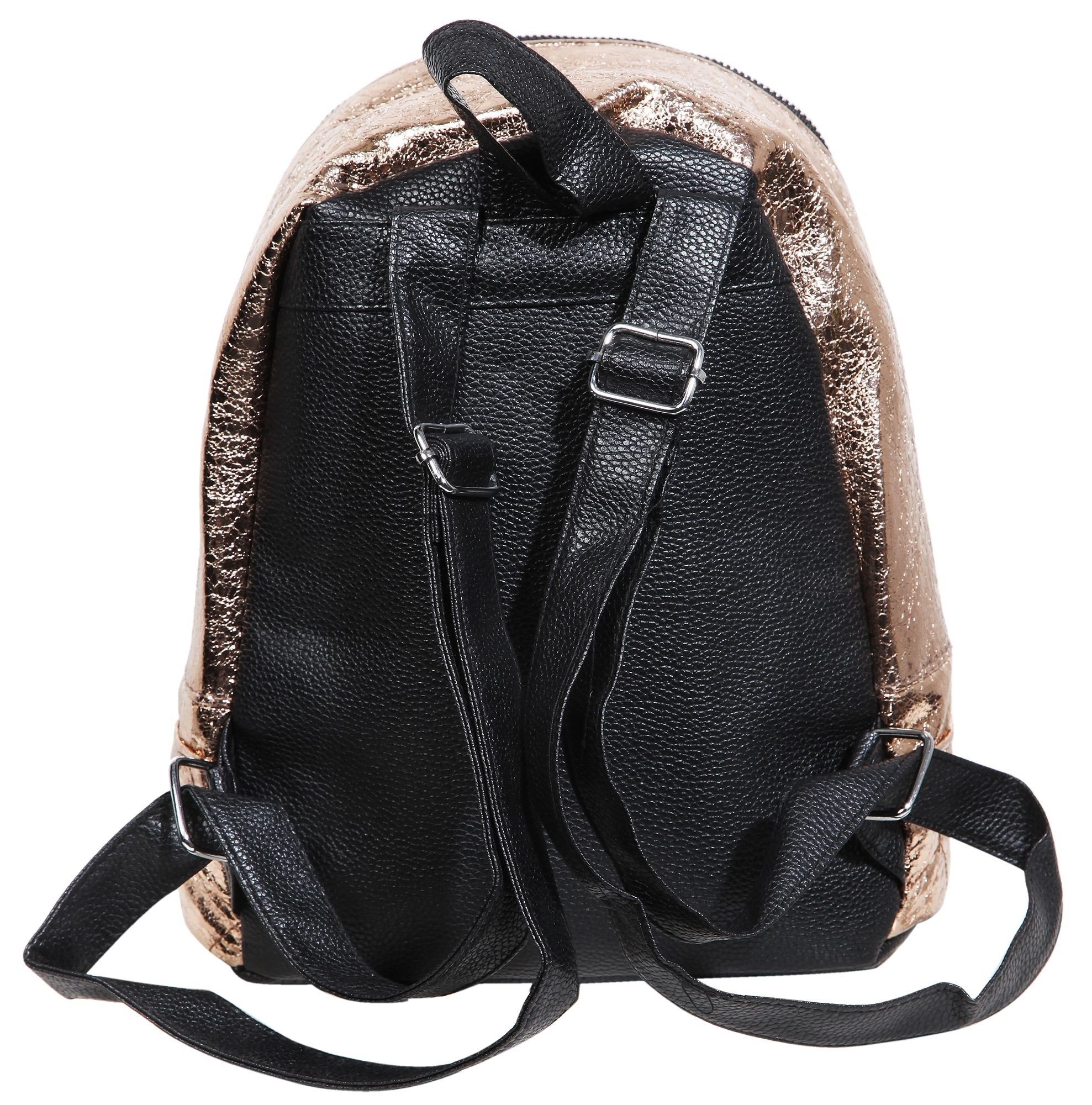 Cham Cham Rucksack Ranya Metallic Tasche Tragetasche aus Lederimitat