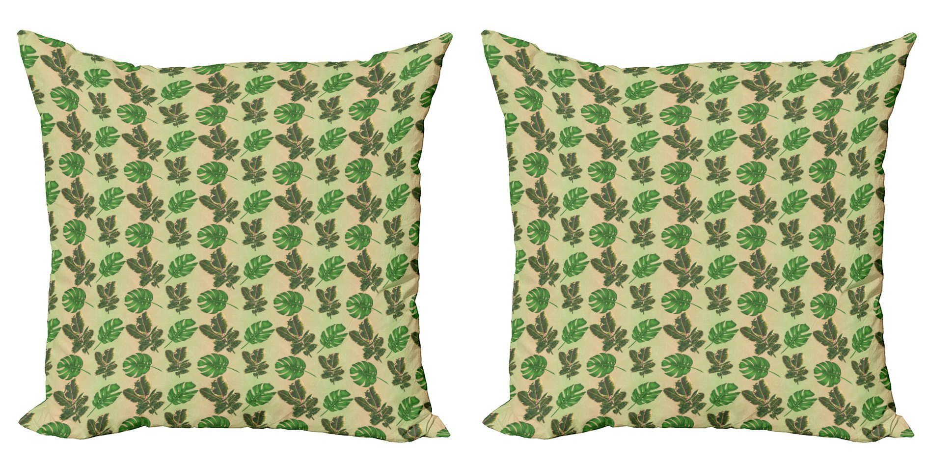 Kissenbezüge Landschaft Abakuhaus (2 Modern Exotische Blätter Doppelseitiger Digitaldruck, Stück), Accent Philodendron