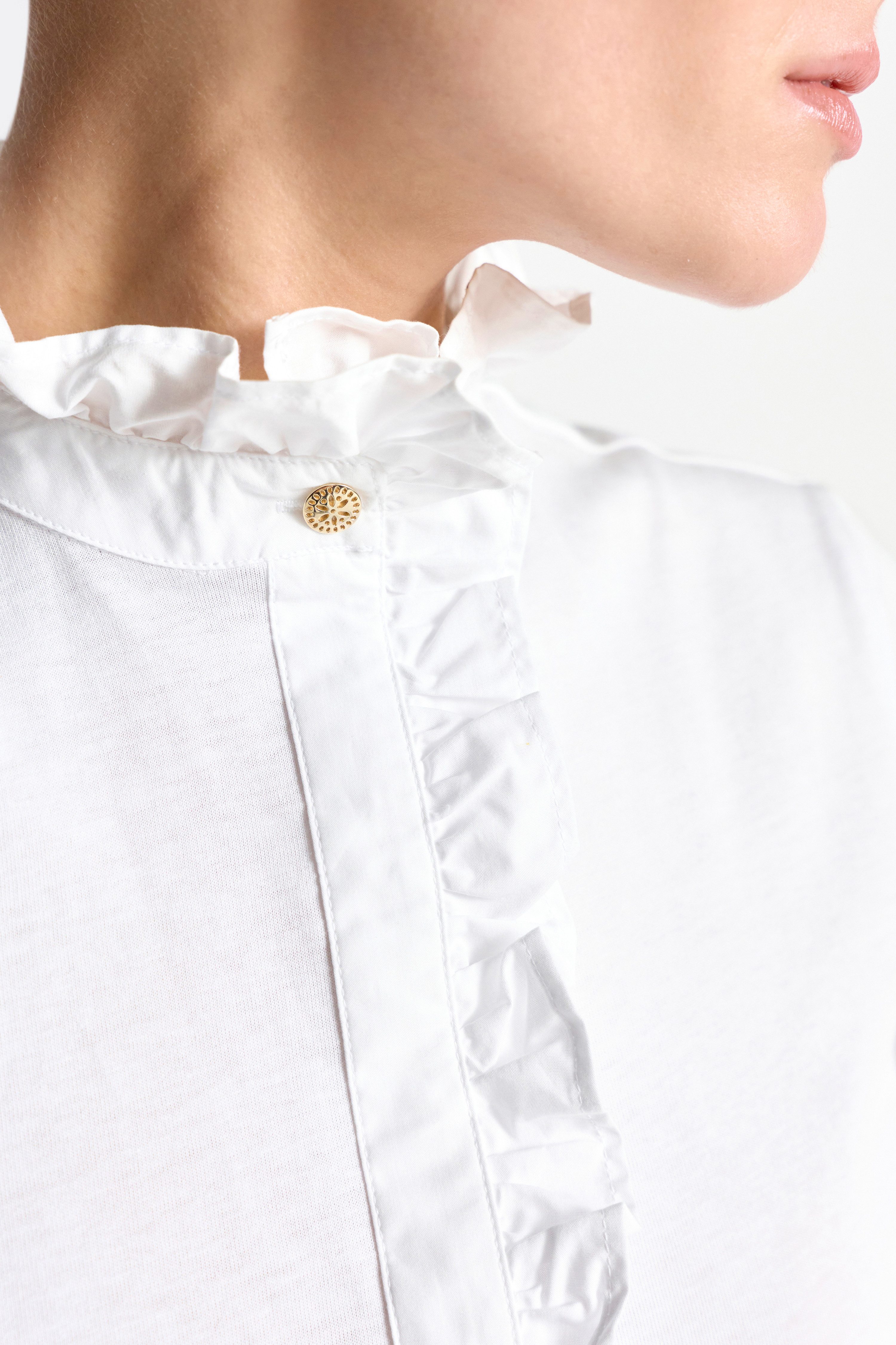 RICHROYAL T-Shirt mit Rüschenkragen günstig online kaufen