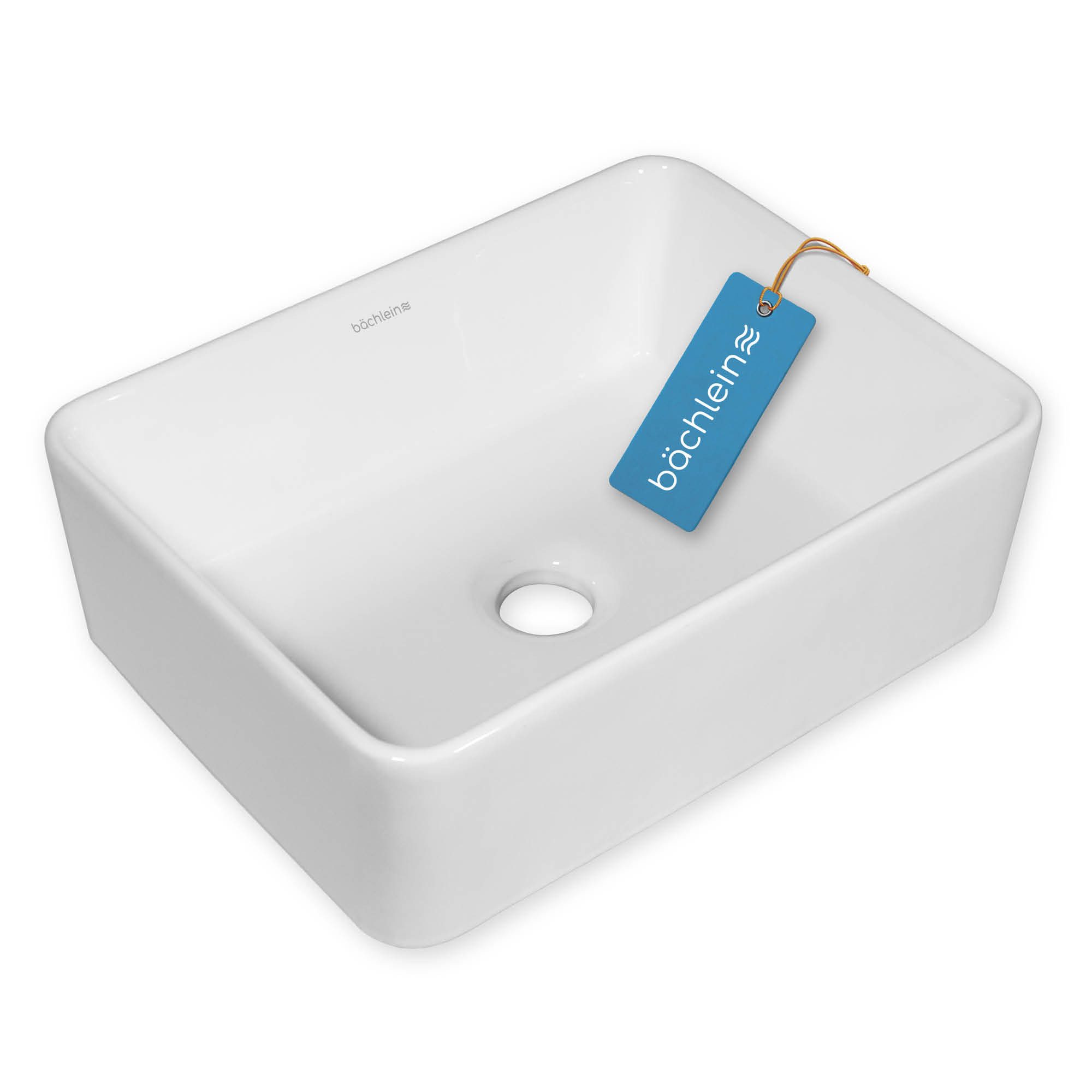 Bächlein Aufsatzwaschbecken eckiges Waschbecken - Endina, schmutzabweisende Oberfläche, besonders robust und schmutzabweisend