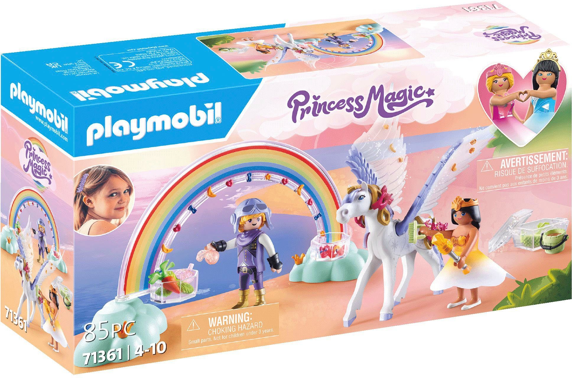 Playmobil® Konstruktions-Spielset Himmlischer Pegasus mit Regenbogen (71361), Princess Magic, (85 St), Made in Europe