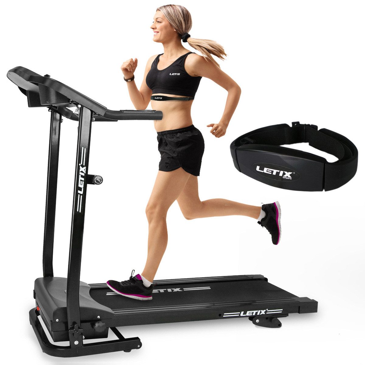 Letix Sports Laufband Speedrunner mit LCD-Display Motorisiertes Fitnessgerät (Heimtrainer elektrisch), mit Bluetooth & APP Funktion