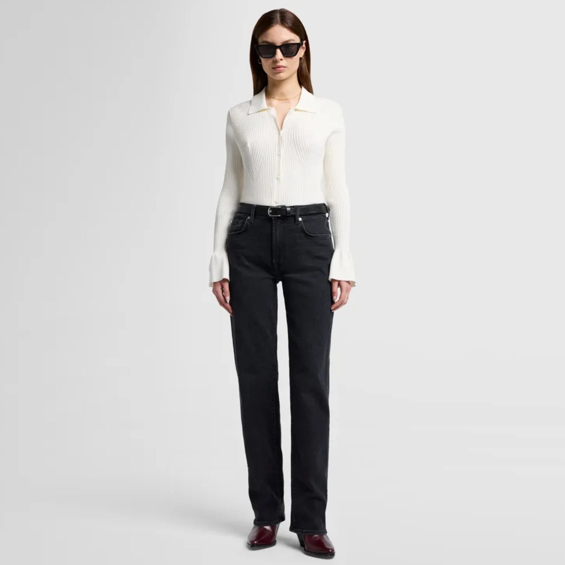 SEVEN FOR ALL MANKIND Straight-Jeans SEVEN FOR ALL MANKIND Jeans ELLIE STRAIGHT LUXE High Waist - Schwarz